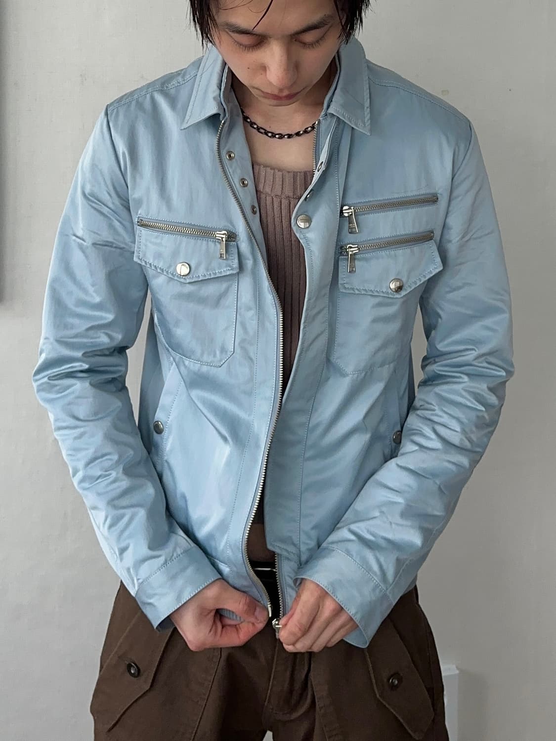 Gatsby Collection 글로시 바이커 자켓 상품이미지5