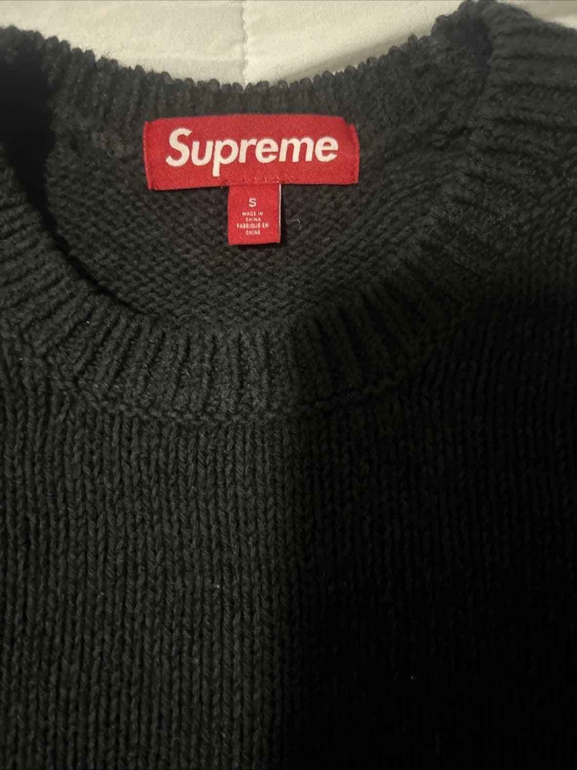 슈프림 콘트라스트 니트 블랙 상품이미지3