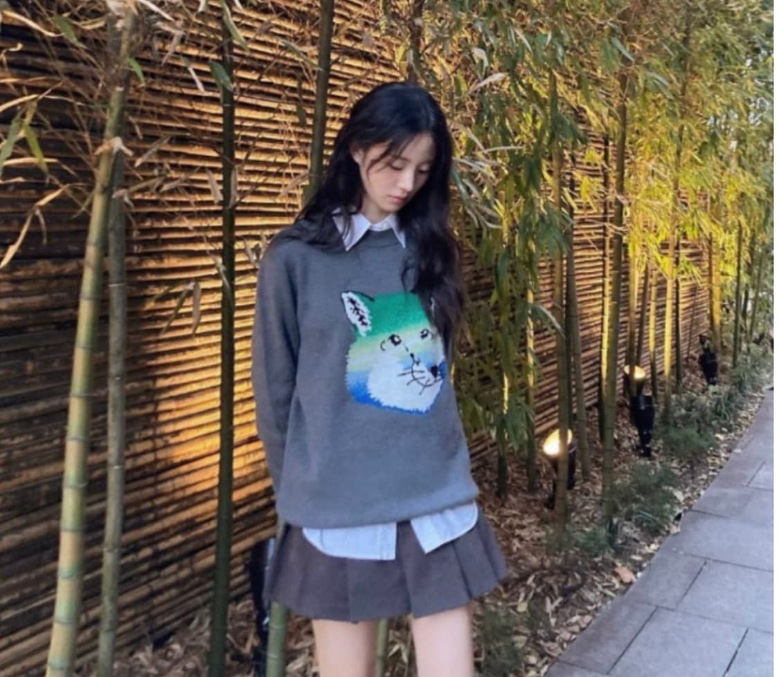 [L] 메종키츠네 바이브런트 폭스헤드 니트(배우 신시아 착용) 상품이미지1