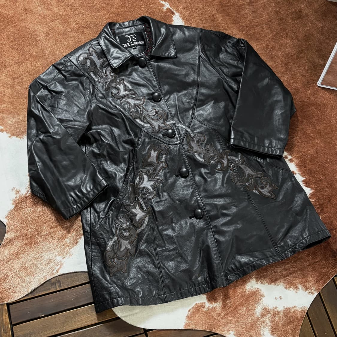 니들워크 레더 자켓 소가죽 100% 상품이미지3