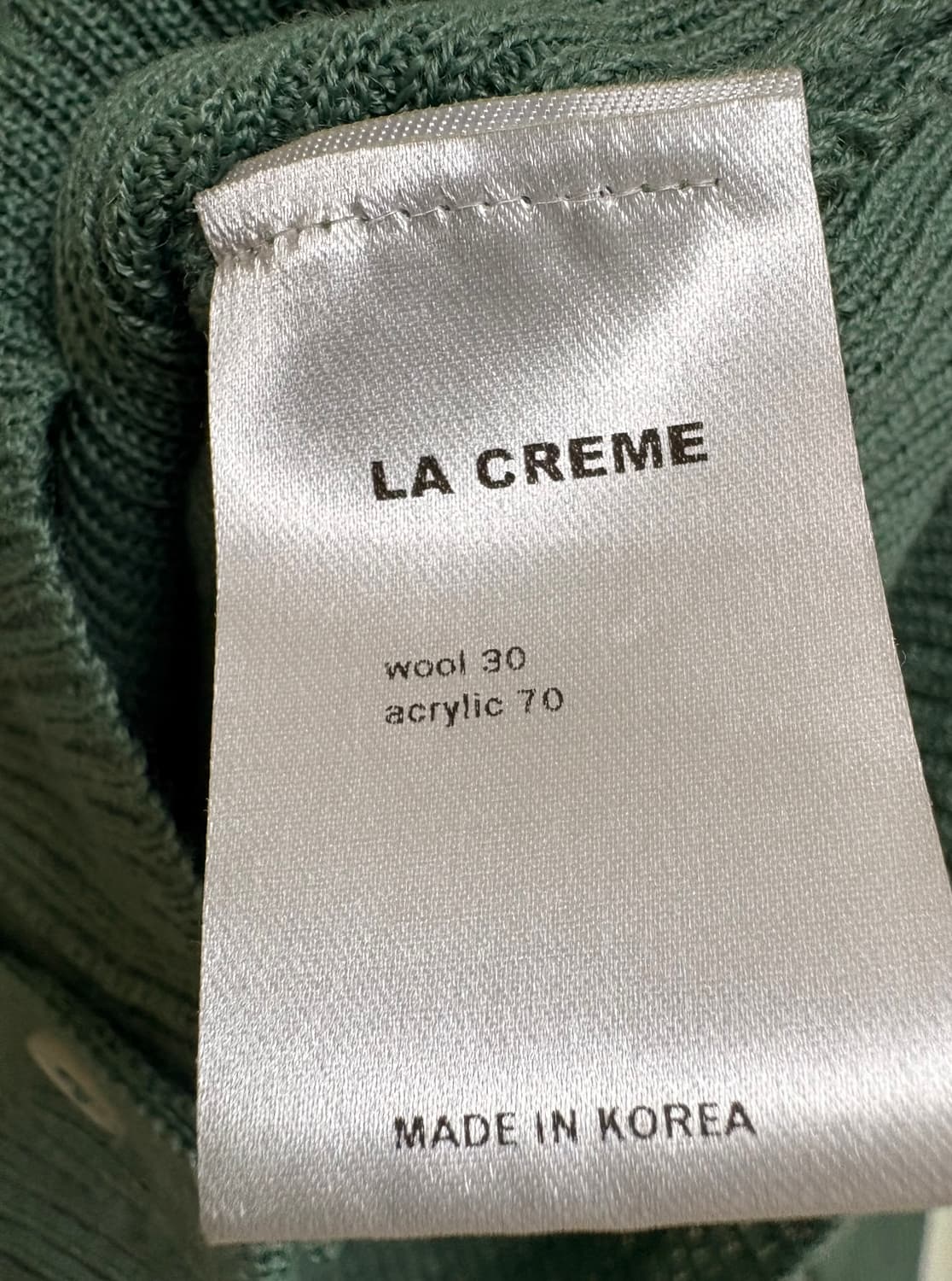 LA CREME 골지 니트 그린 상품이미지2