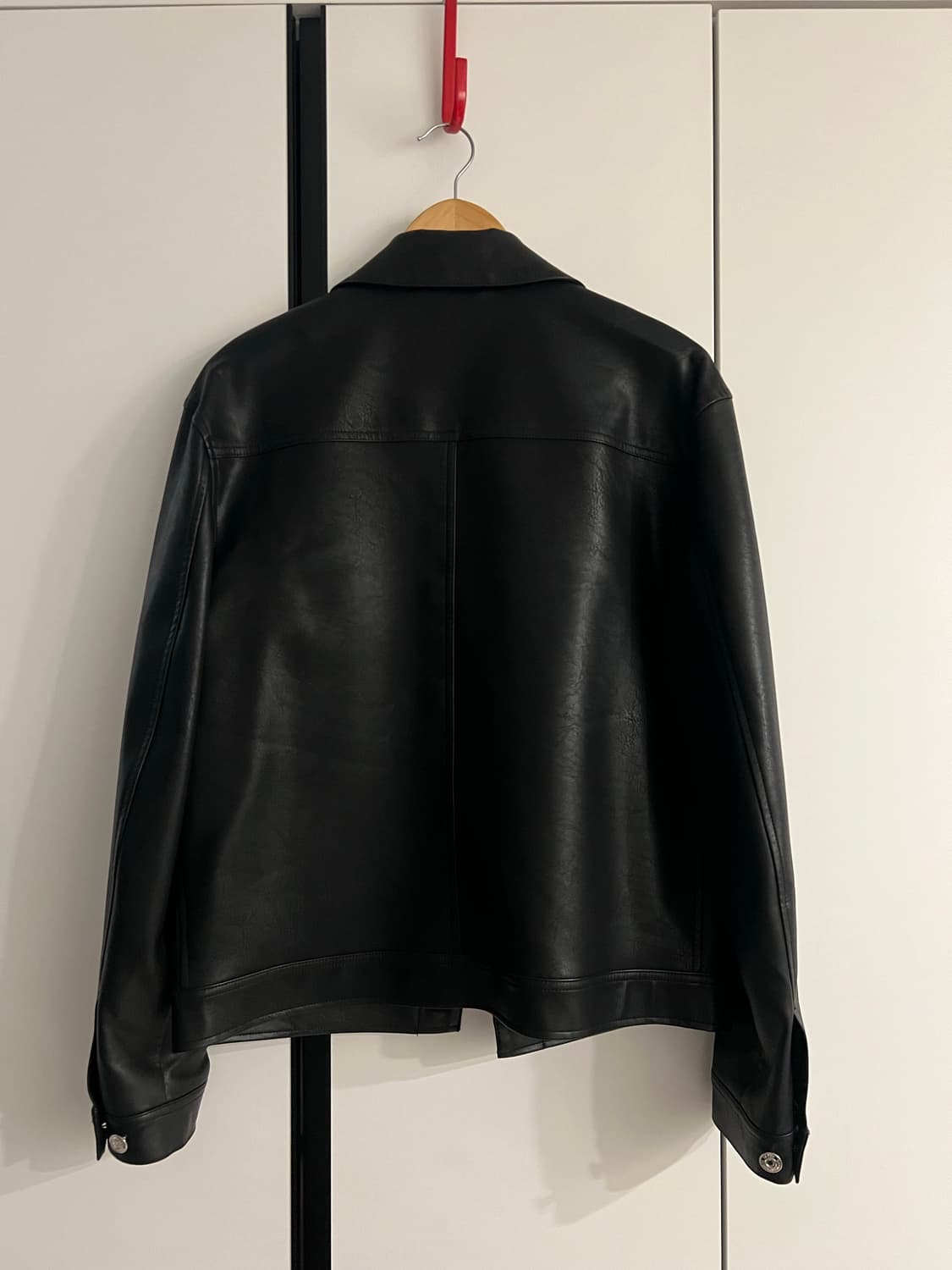 세터 SATUR 심볼 브로치 폭스 레더자켓 L 상품이미지4