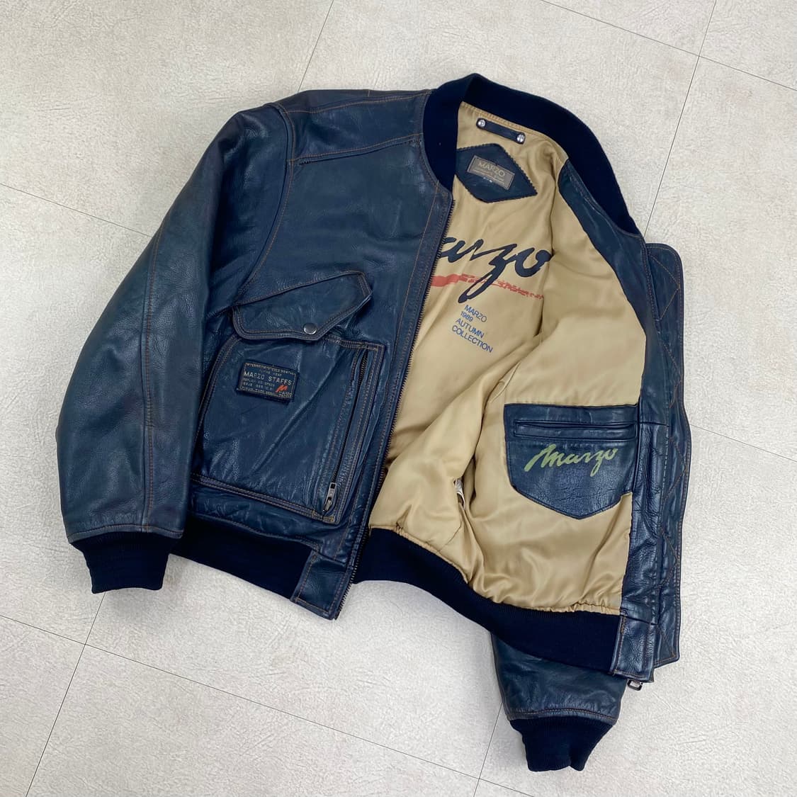  마르조 빈티지 소가죽 레더 플라이트 A-2 봄버 자켓 (100)  ﻿ 상품이미지1