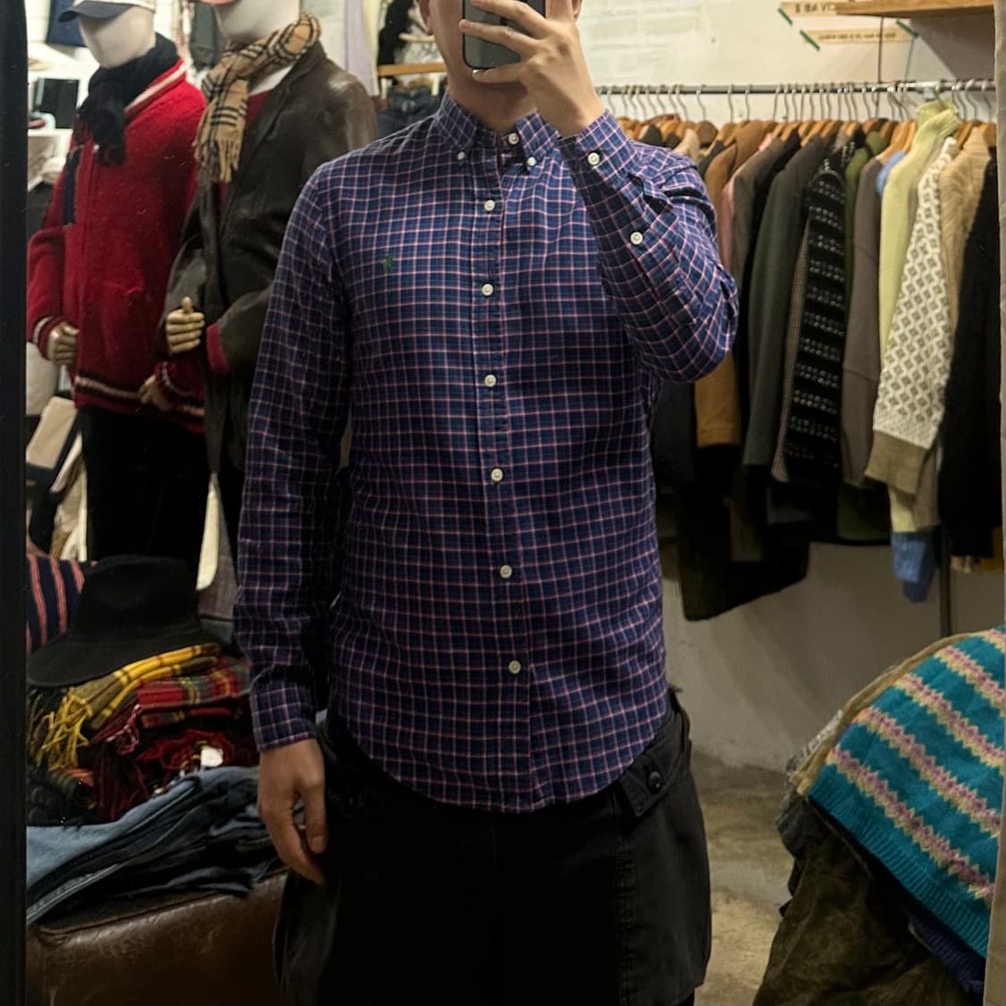 (착용컷) 폴로 랄프로렌 체크 셔츠 (남성용 98) 상품이미지3