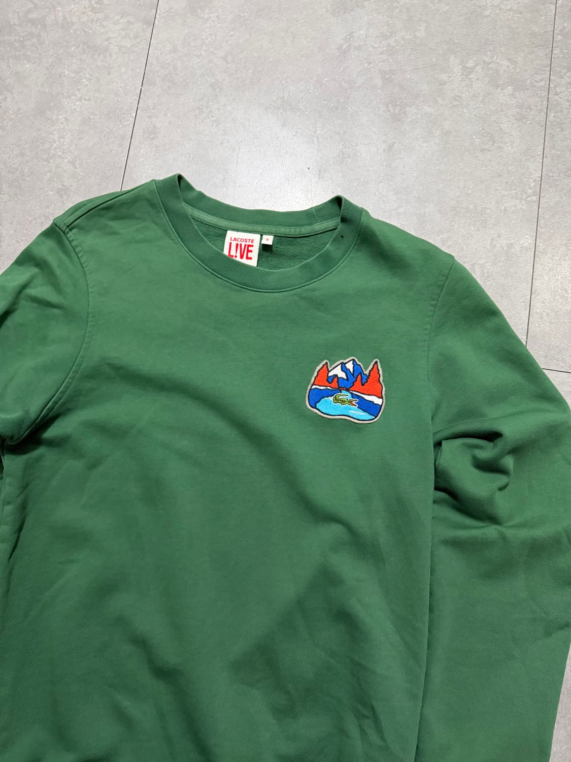 라코스테  그린컬러  로고 패치 스웻셔츠  95 size   상품이미지2