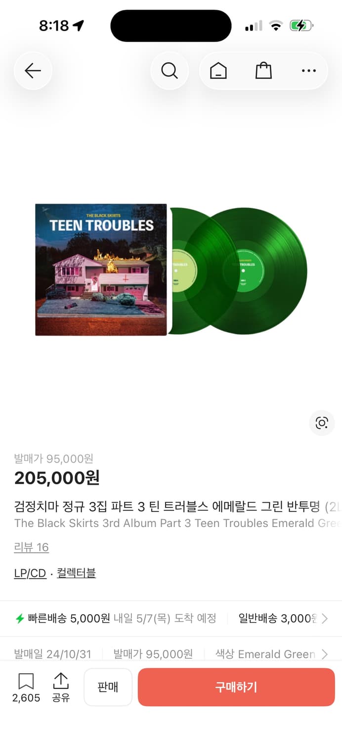 검정치마 떨스티, 틴트러블 LP 미개봉 새제품 상품이미지1