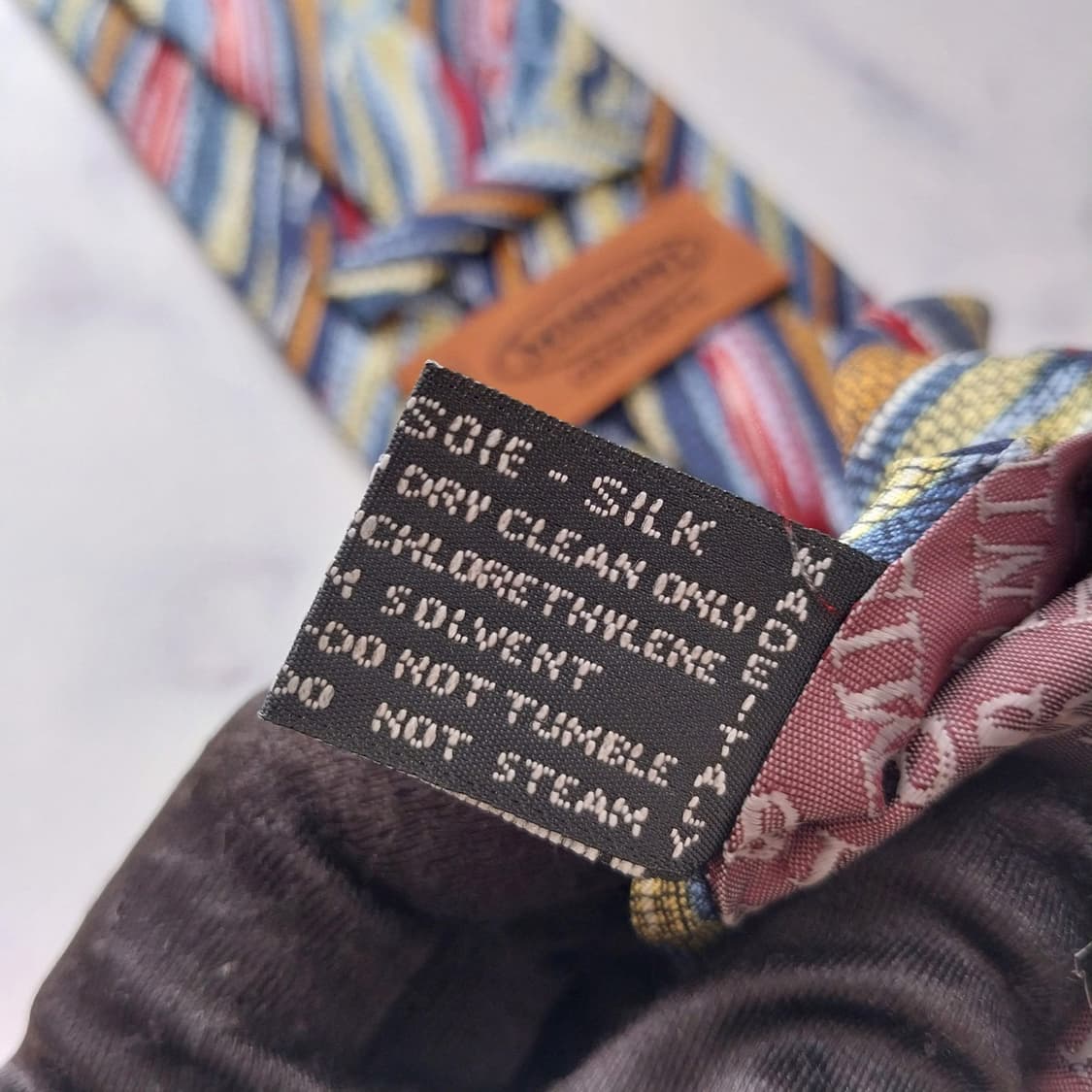 미쏘니 실크 블루 멀티 패턴 넥타이 9.8cm A등급 K2138 상품이미지7