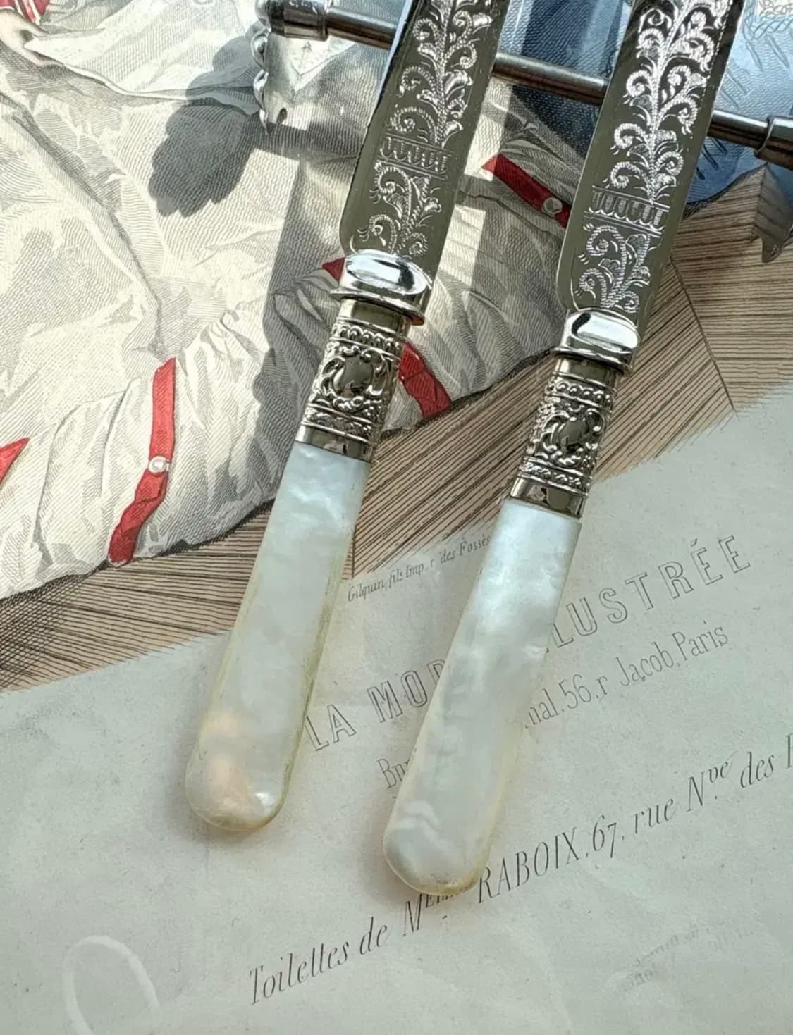 영국 앤틱 실버플레이트 마더오브펄 자개 버터 나이프 상품이미지3