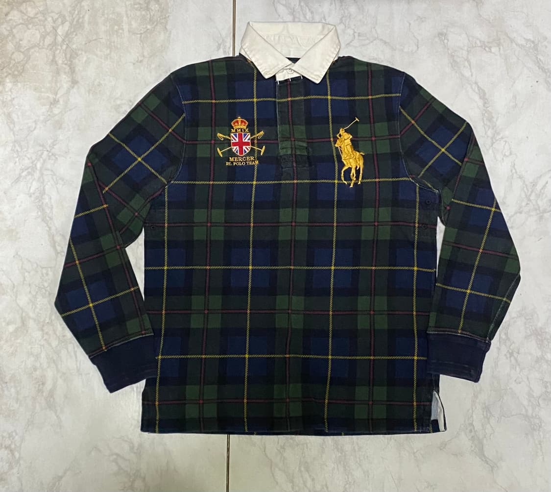 폴로 빅포니 체크 두툼 긴팔 카라티셔츠 95 사이즈 백화점판 정품 상품이미지1