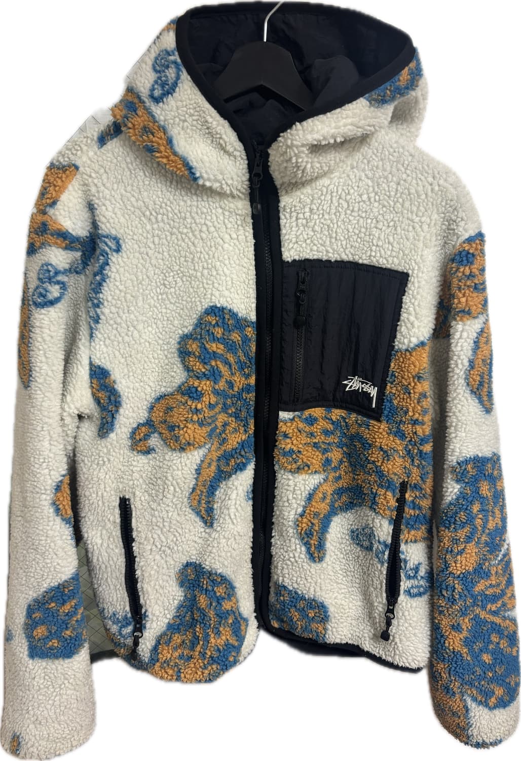 22SS 스투시 플로랄 쉐르파 후드 자켓 상품이미지1