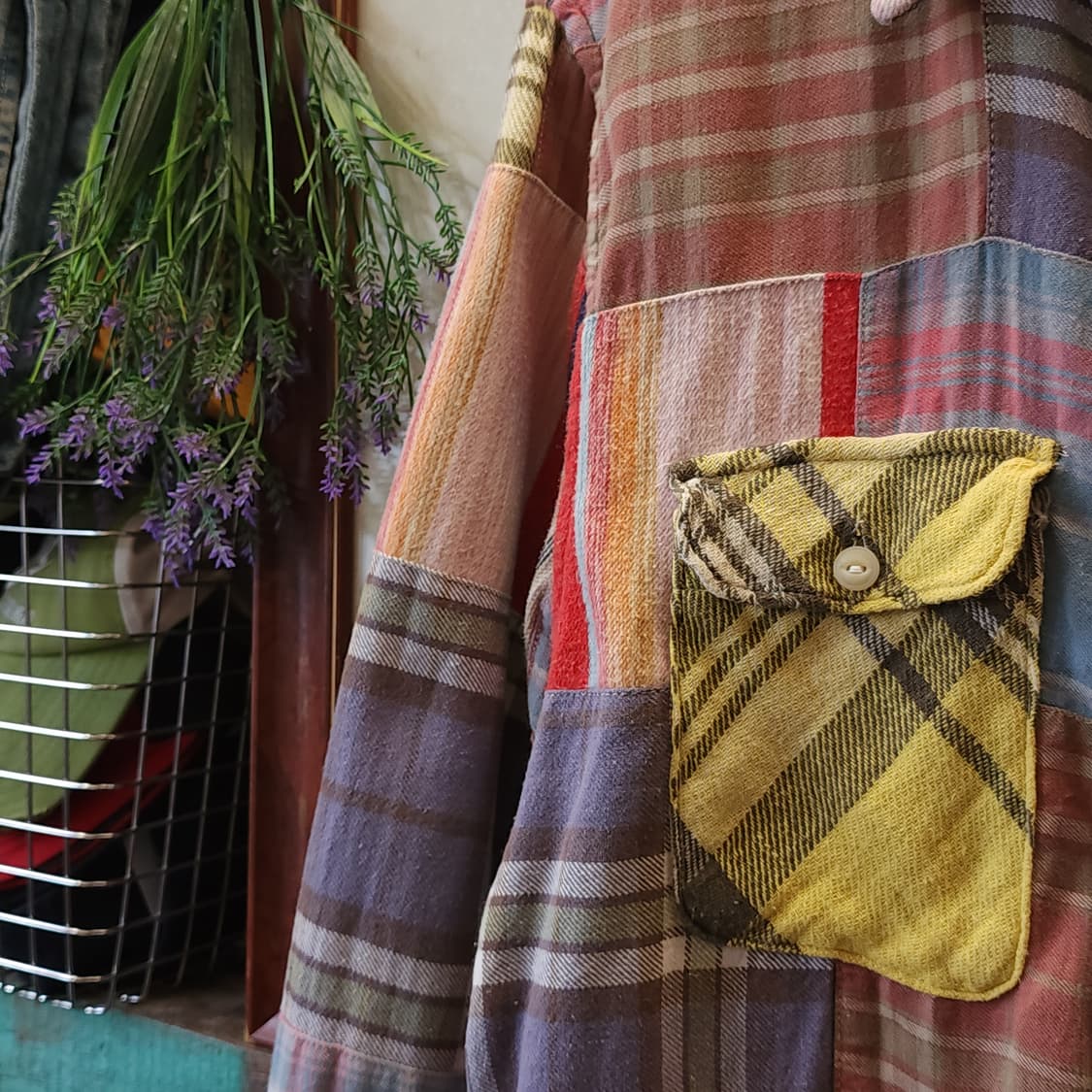 폴로 데님앤서플라이 패치워크 투포켓 체크셔츠 M 상품이미지7