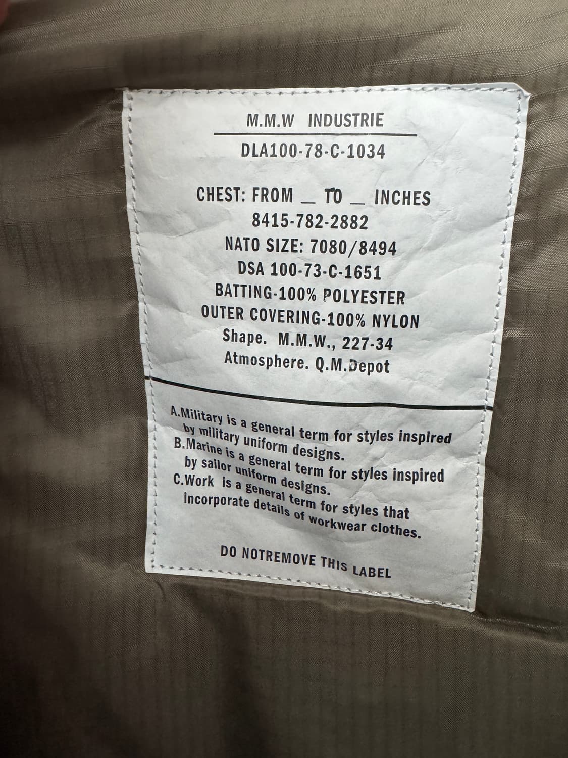 <새상품> 프릭스스토어 레벨7 자켓 올리브 자켓 S(약100) 상품이미지4