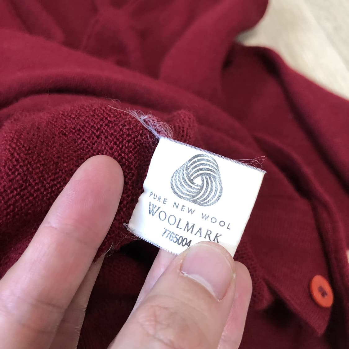 (95) 90's 라코스테 LACOSTE 양두조직 울 가디건 버건디 상품이미지6