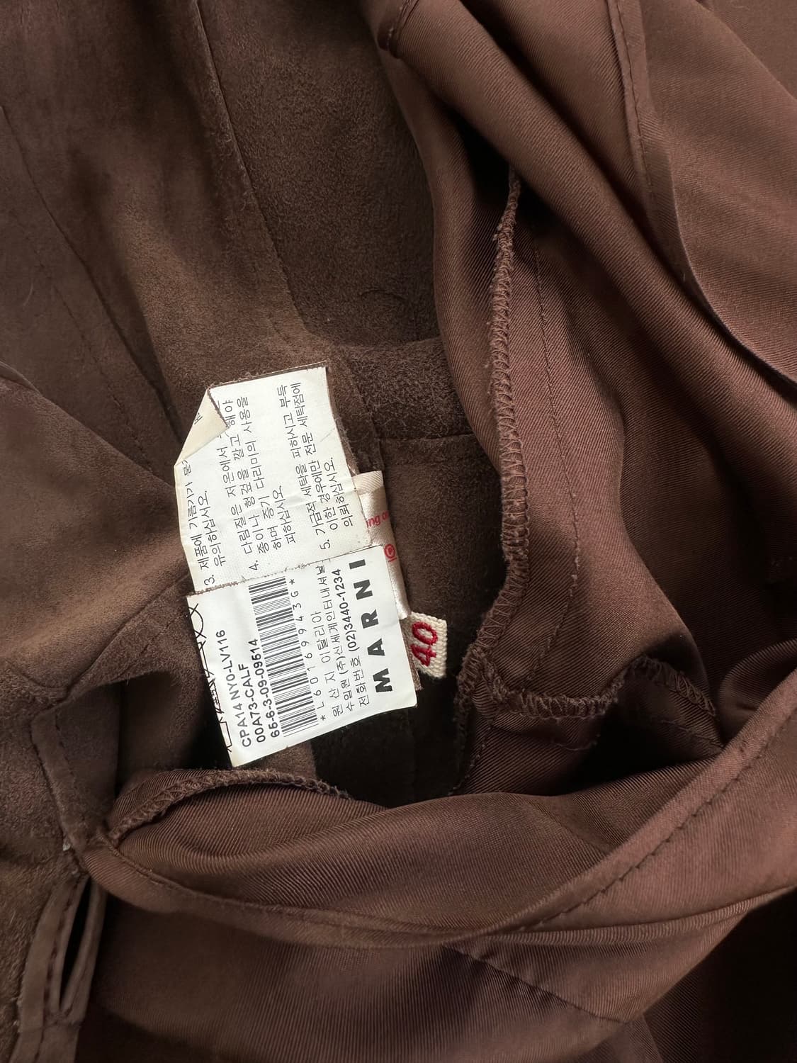 마르니 2000s 스웨이드 카프스킨 레더 롱코트 상품이미지6