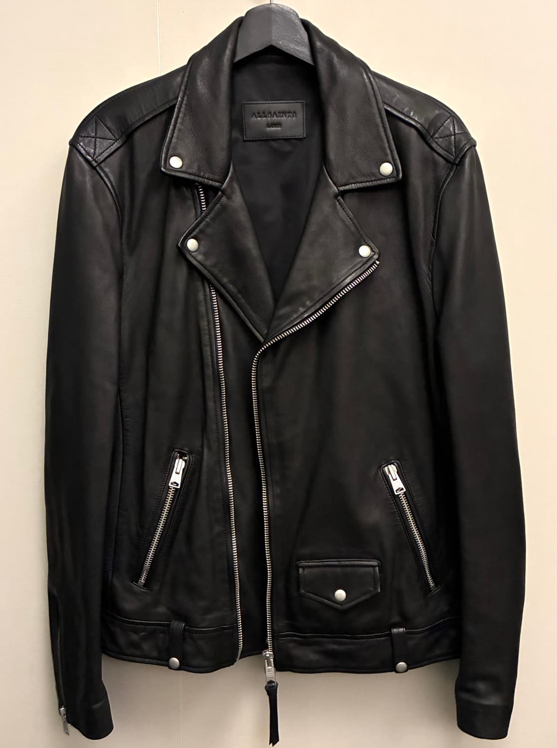 (L/103)ALLSAINTS 올세인츠 밀로 램스울 레더 라이더자켓 상품이미지8