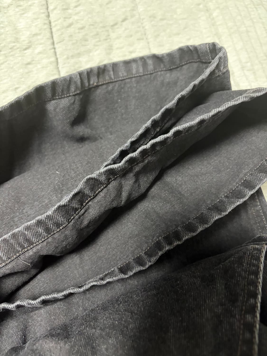 폴리테루 데미지드 카펜터데님 워시드블랙4 상품이미지3