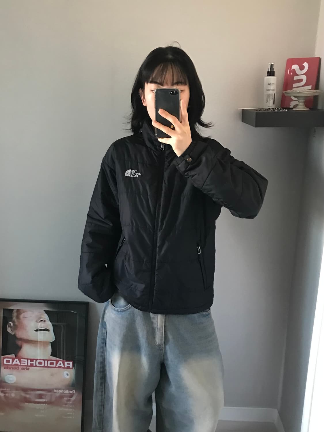 노스페이스 로고 윈드 경량 패딩 상품이미지2