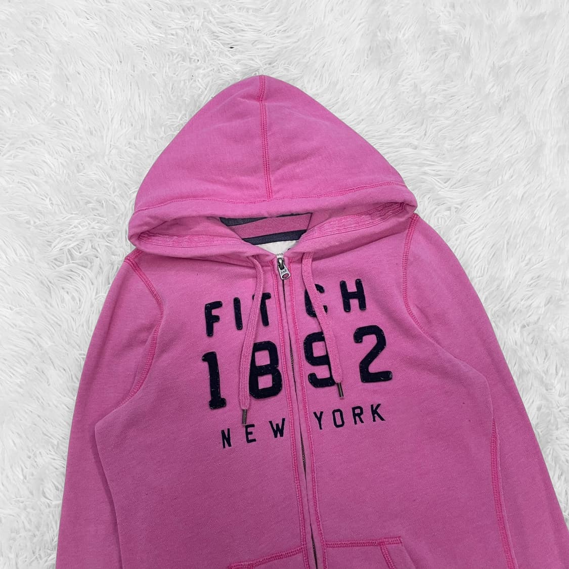 아베크롬비 피치 로고 후드집업 핑크 상품이미지3