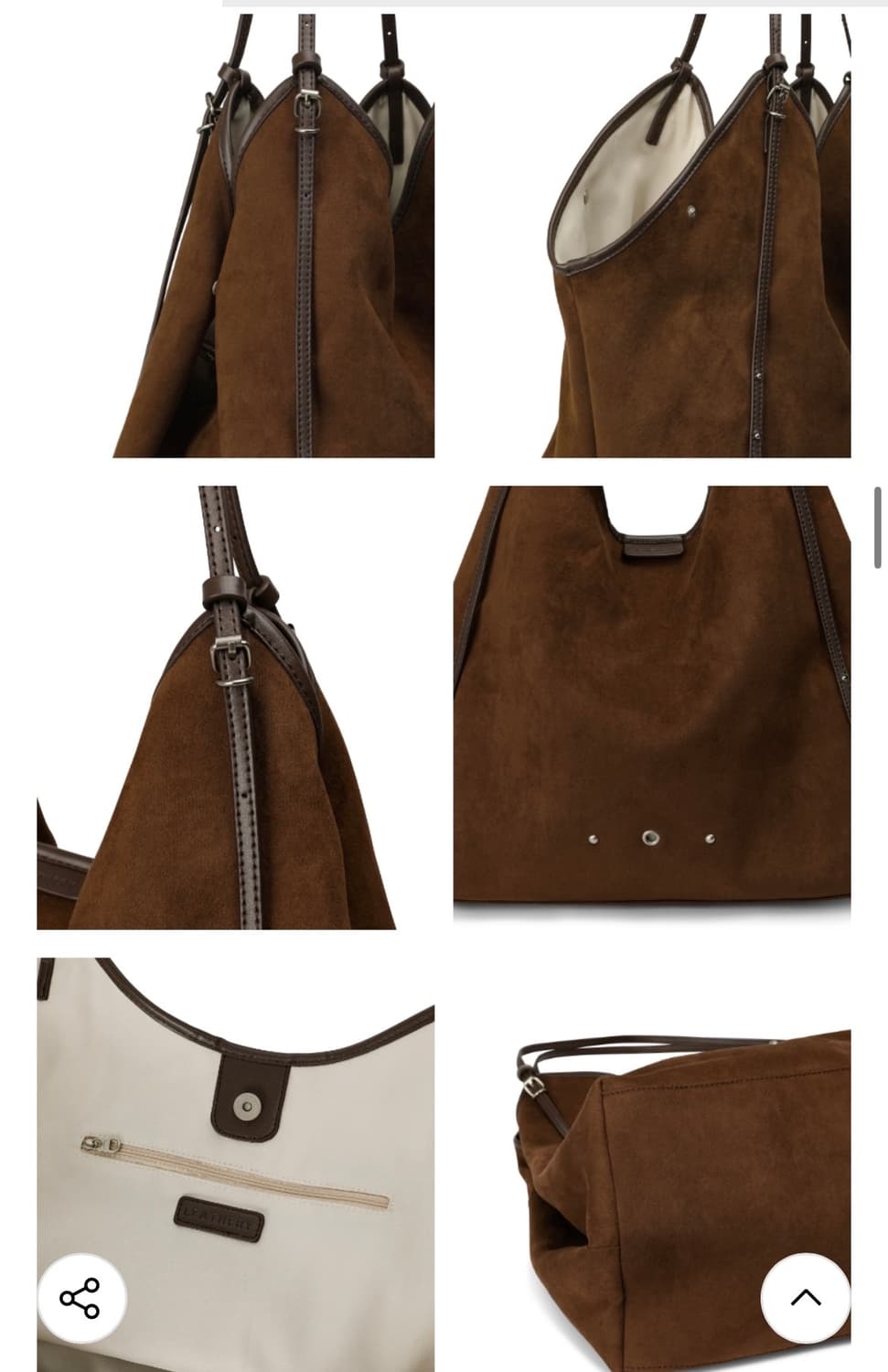 (새상품) 레더리 스웨이드 쇼퍼 드롭 숄더백 [BROWN] 판매 상품이미지7