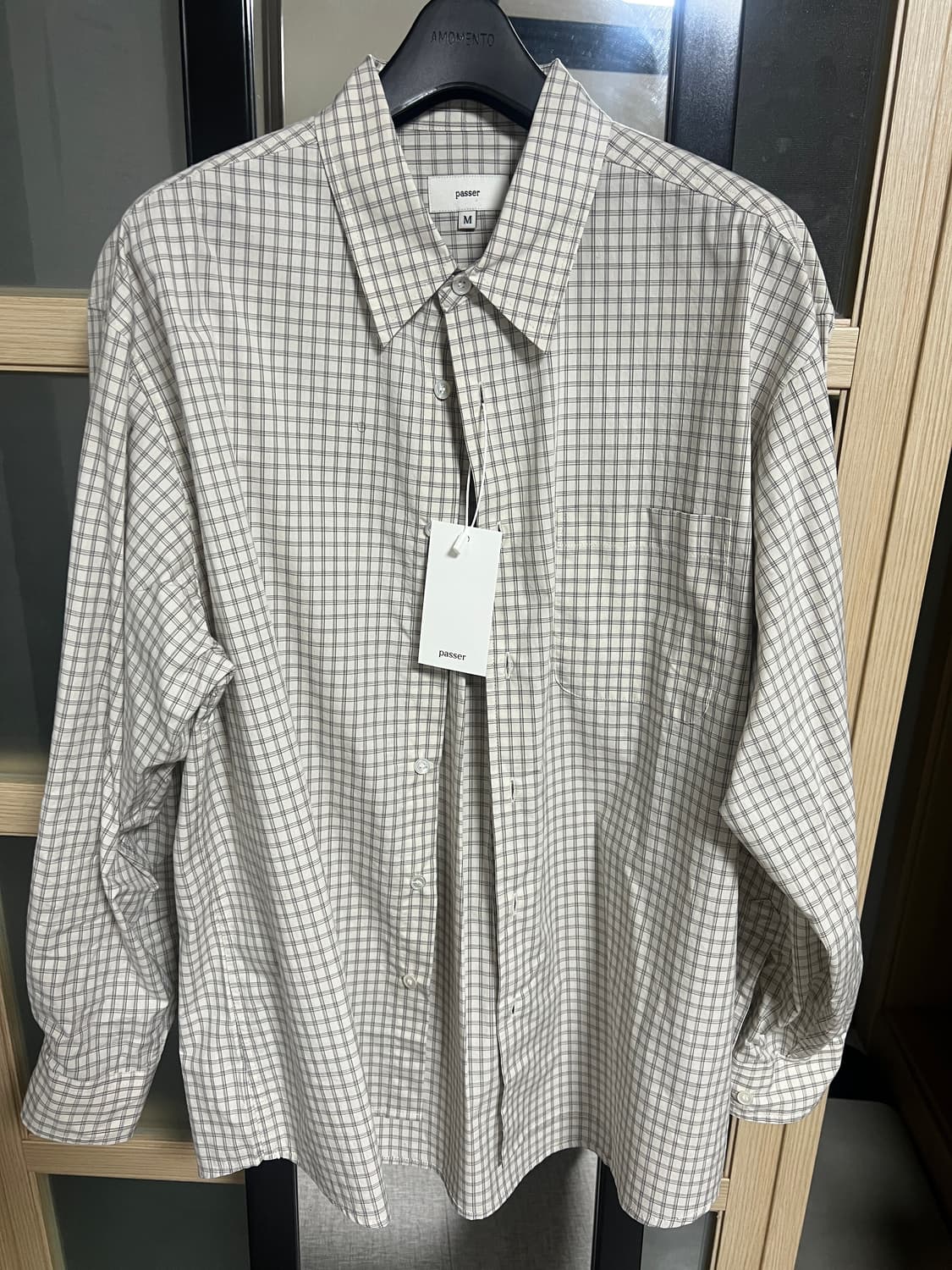 [M] 파세르 데일리 체크 셔츠 아이보리 상품이미지4