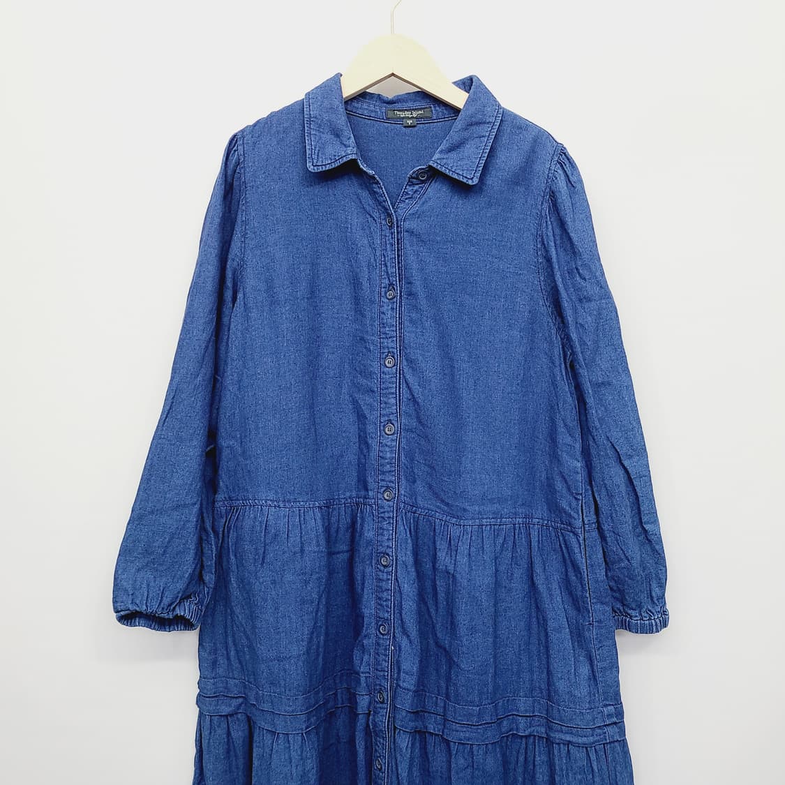 써스데이아일랜드 린넨혼방 데님 롱원피스 S 상품이미지3
