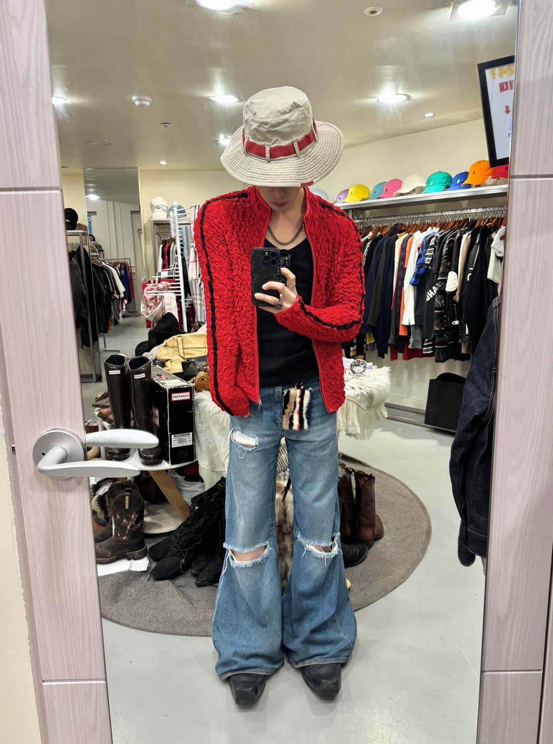 Ponder.er 폰더럴 hug smoked 트랙자켓 레드 상품이미지4