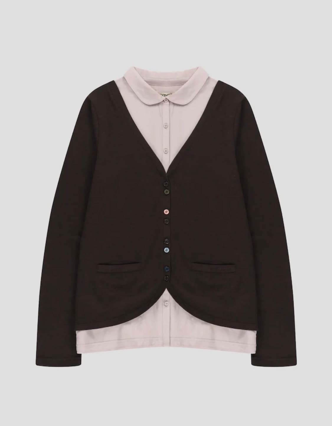 코이세이오 26ss LAYERED SHIRT CARDIGAN BROWN 상품이미지1