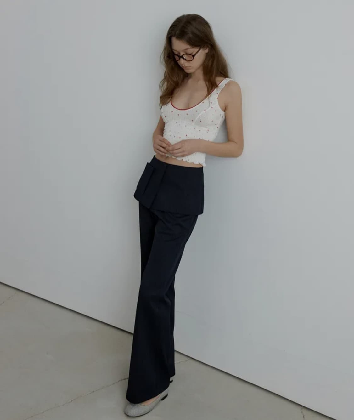 새상품 오버듀플레어 유넥 스모킹 탑 레드 상품이미지3