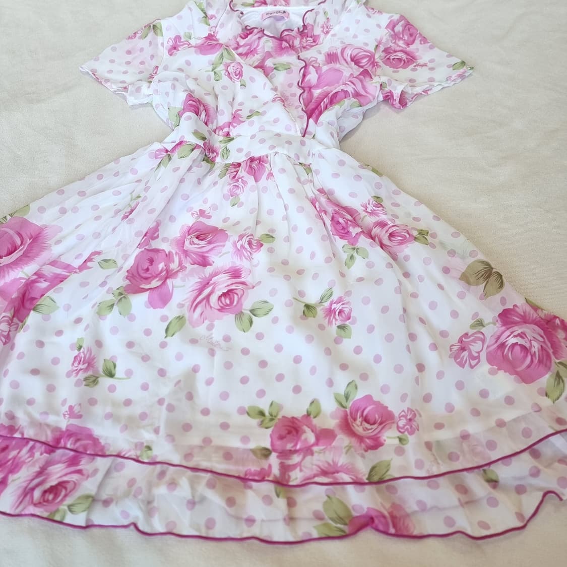 MARS(마즈) Sugar Gloss(슈가글로스) 핑크 로즈 쉬폰 원피 상품이미지4