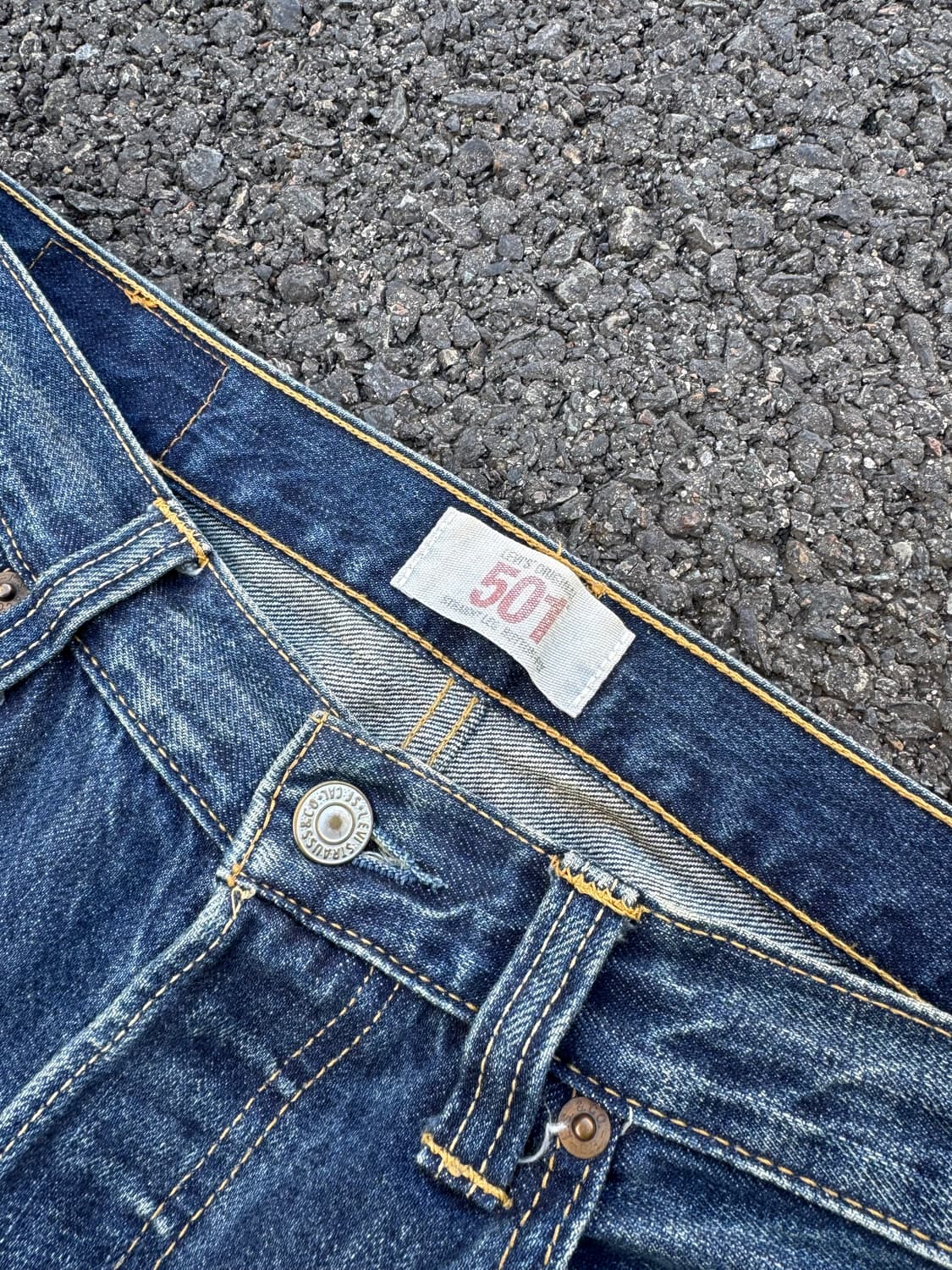 00‘s Levi’s 501 빈티지 워싱 컷팅 데님팬츠 상품이미지4