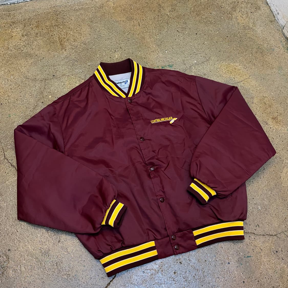 레어 90s Made in USA 스윙스터 미시건 사틴 자켓 패딩자켓 상품이미지5