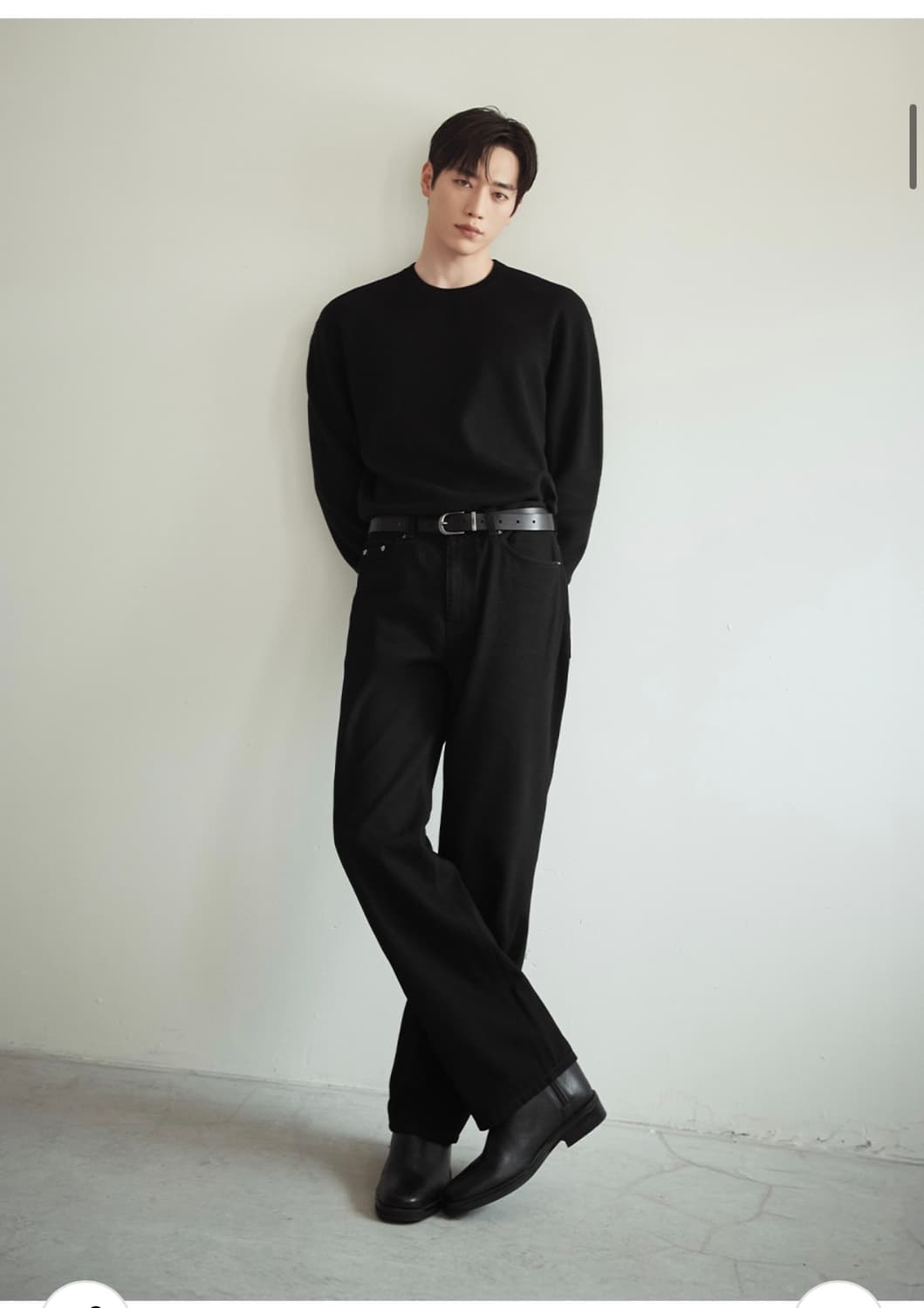 (새상품)(M) 드로우핏 소프트 울 크롭 라운드 니트 CHARCOAL 상품이미지7