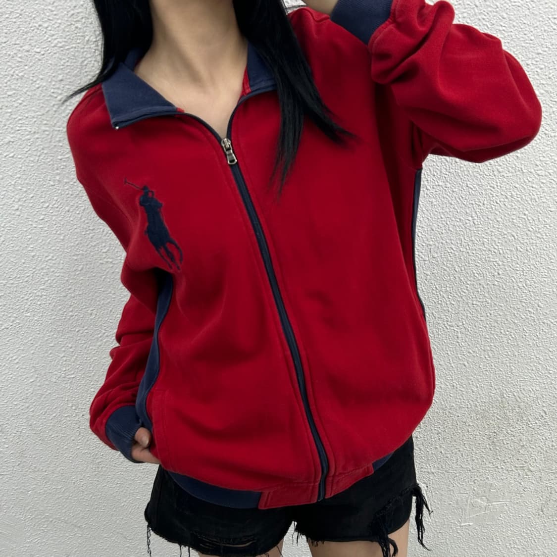 폴로 랄프로렌 네이비 빅포니 레드 집업 L 상품이미지1