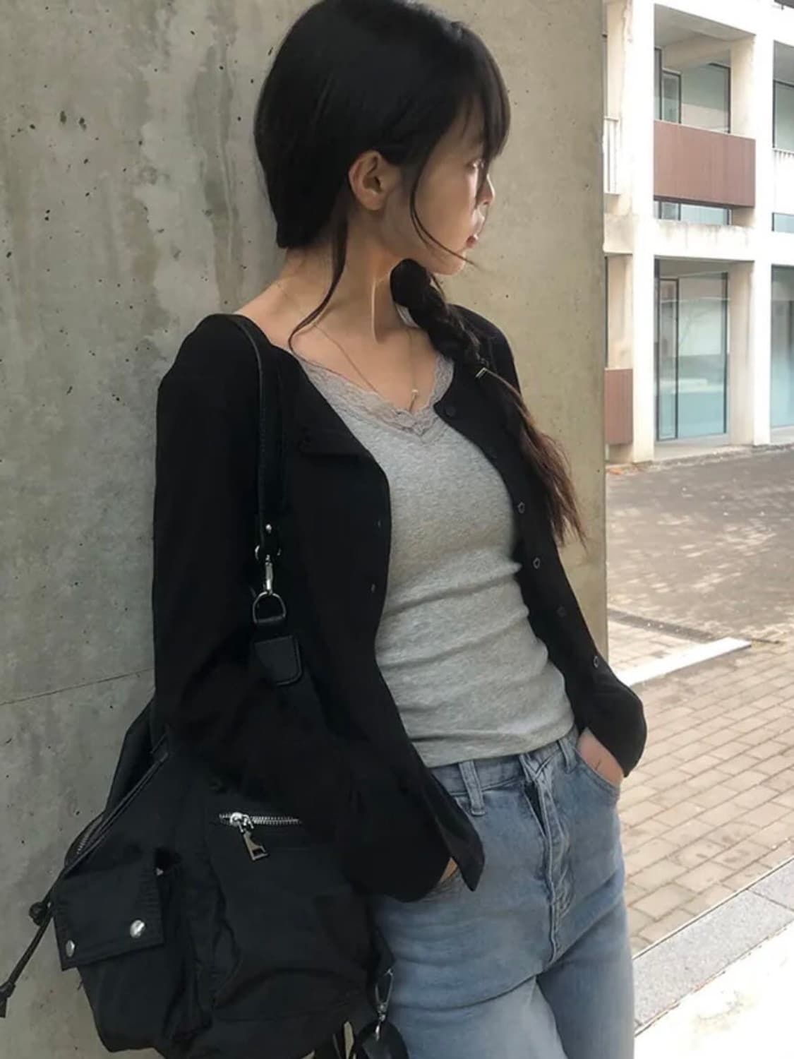 애니원모어 펀칭 가디건 상품이미지2