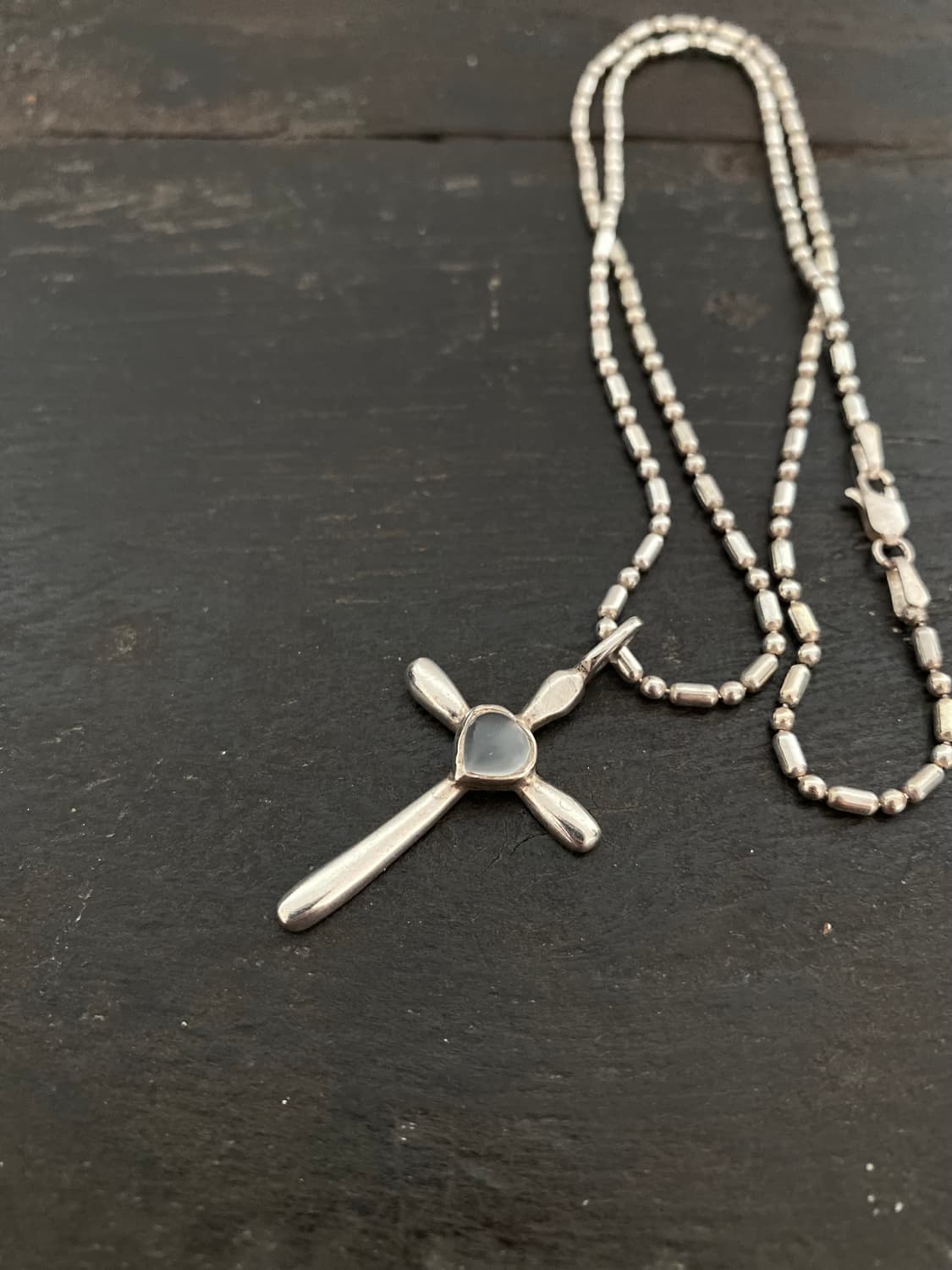 moonstone cross 925silver neck 상품이미지1