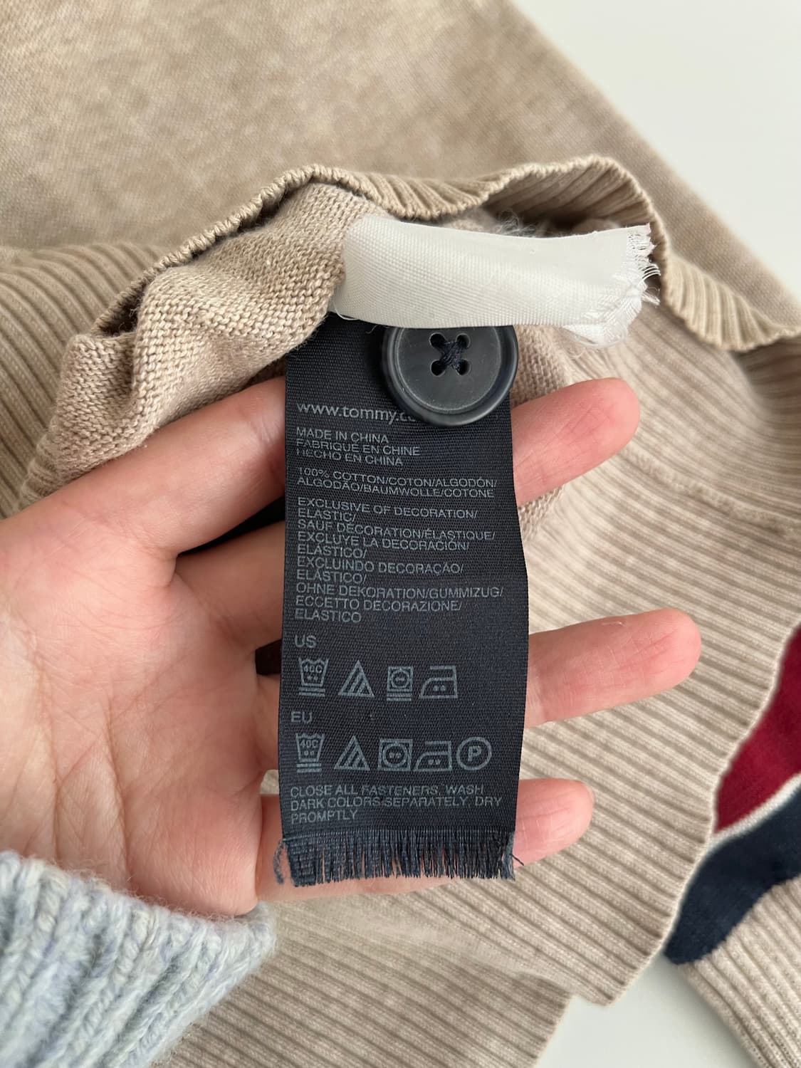 M) 타미힐피거 브이넥 가디건 베이지 상품이미지6