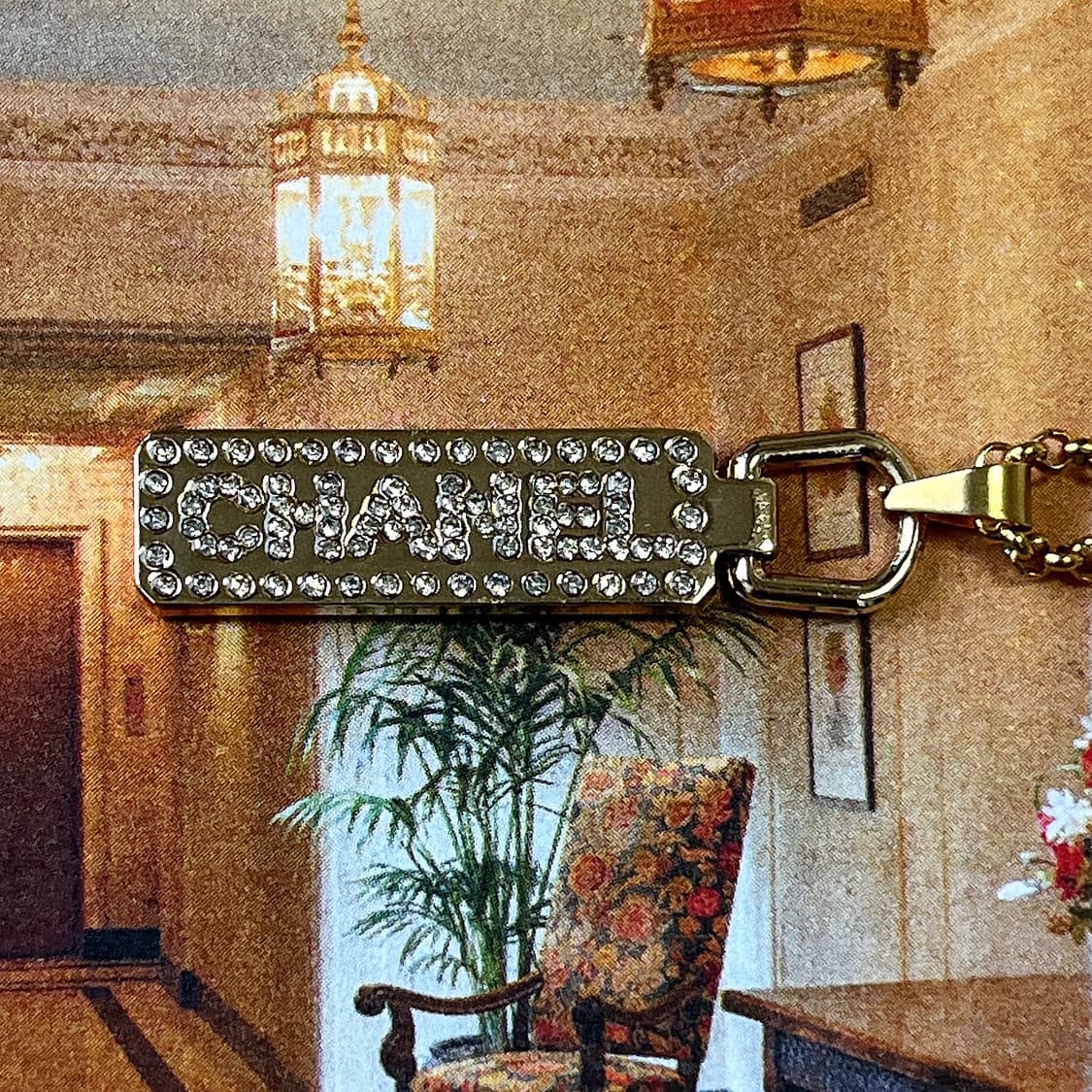 샤넬 CHANEL 큐빅 태그 골드 목걸이 상품이미지2