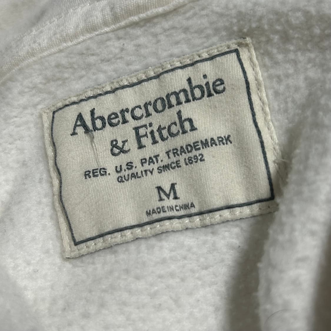 아베크롬비 y2k 기모 반팔 후드집업 화이트 크림 M 상품이미지8