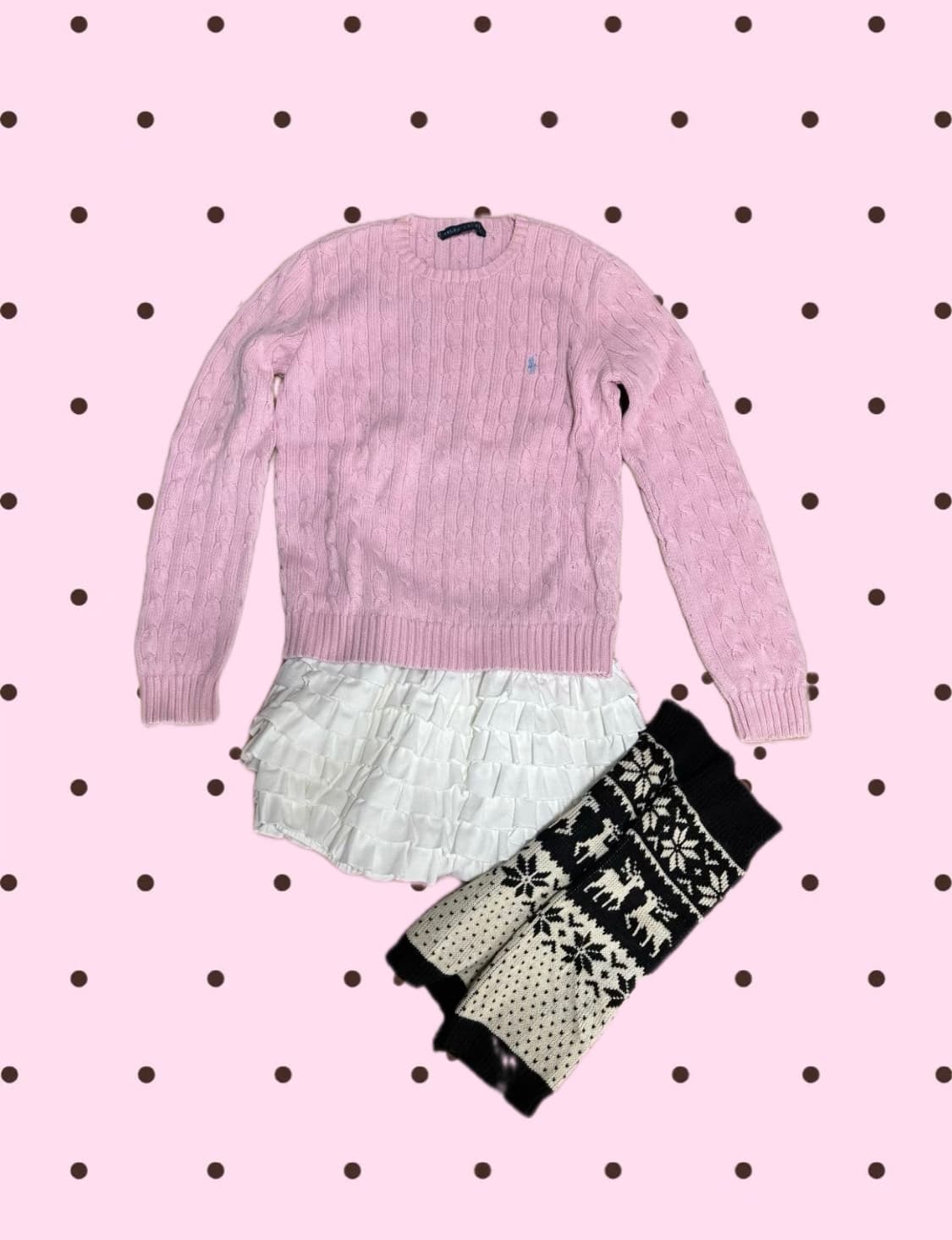 하늘색 포니 딸기우유 폴로 코디 상품이미지1