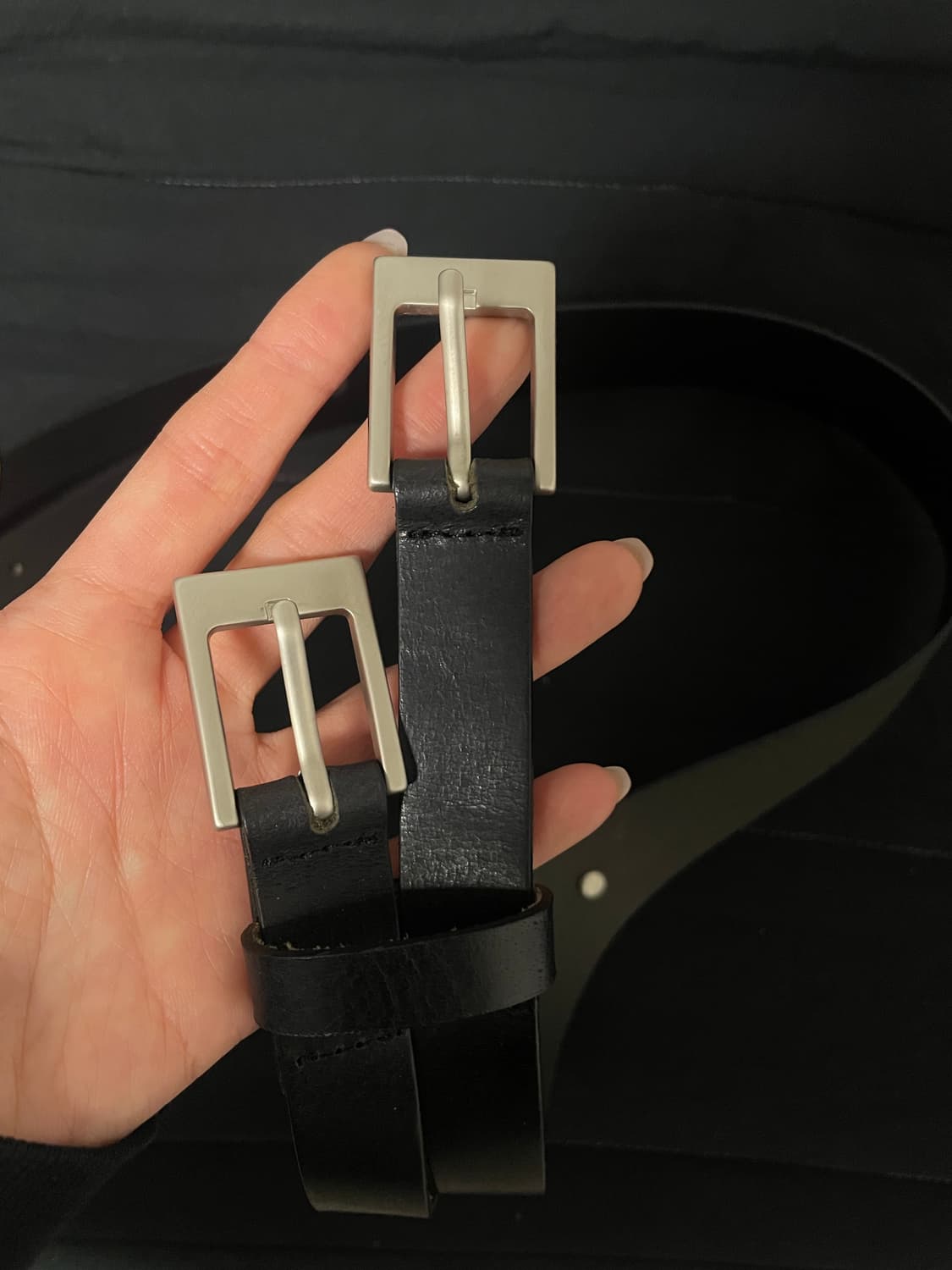 (거의 새상품) 오데스 더블 버클 레더 벨트 상품이미지2