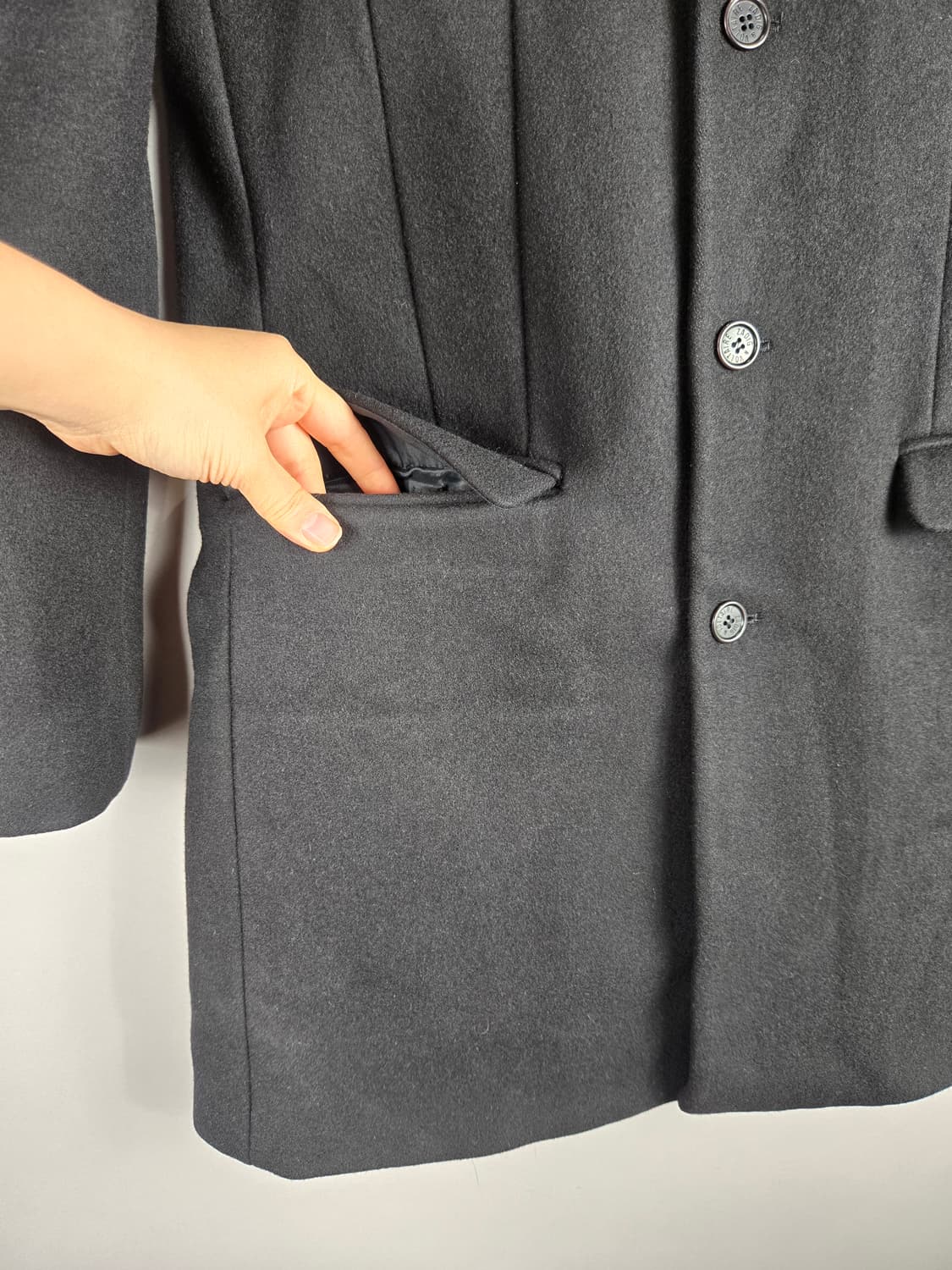 [무료배송]쟈딕앤볼테르 옴므 M 남성 울 혼방 3버튼 싱글 코트 블랙 상품이미지4