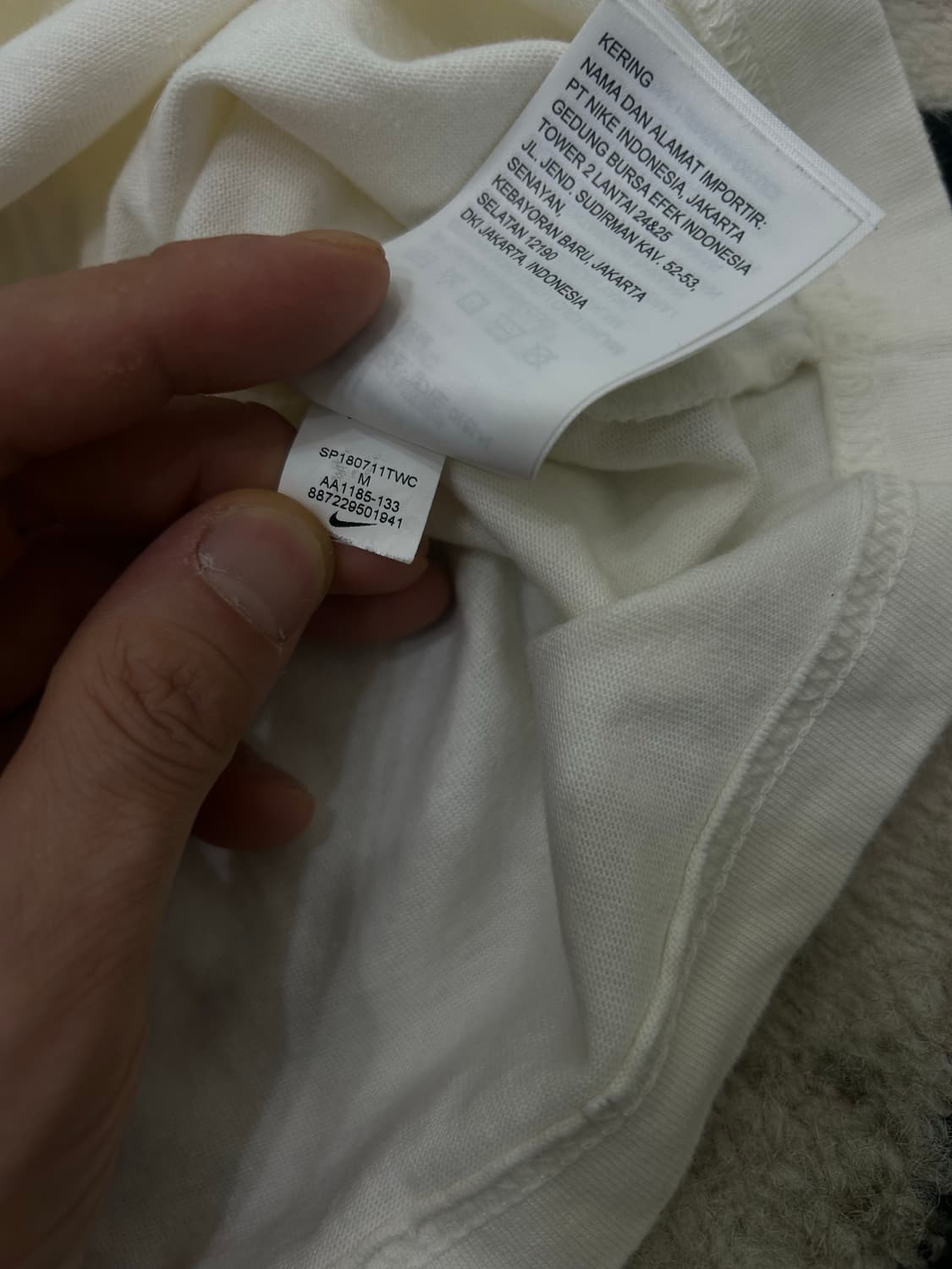 [M]나이키 크롭 레귤러핏 반팔/아이보리 상품이미지5