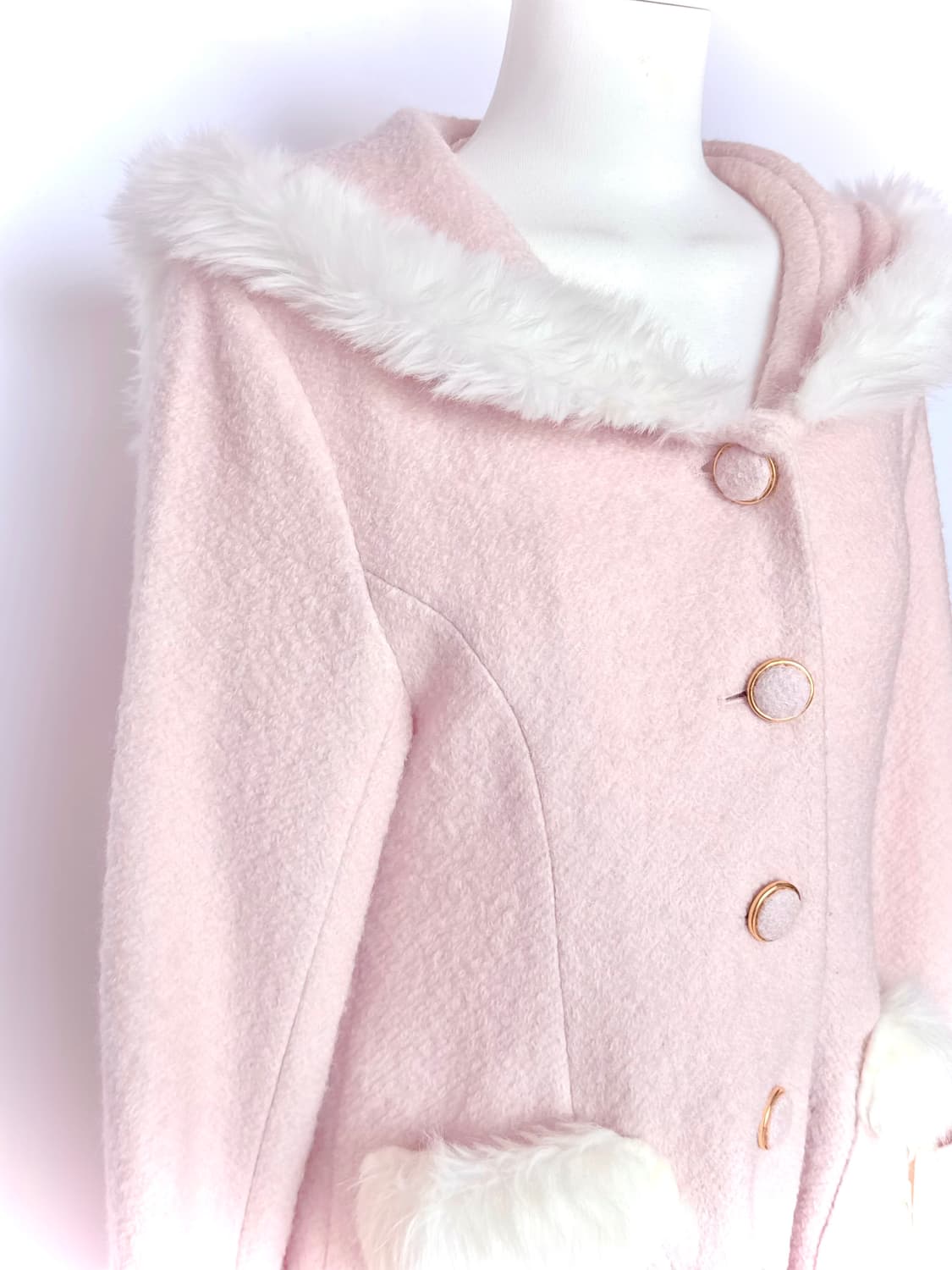 히메갸루 리즈리사 핑크 세일러 퍼 트리밍코트 로리타 양산형 상품이미지4