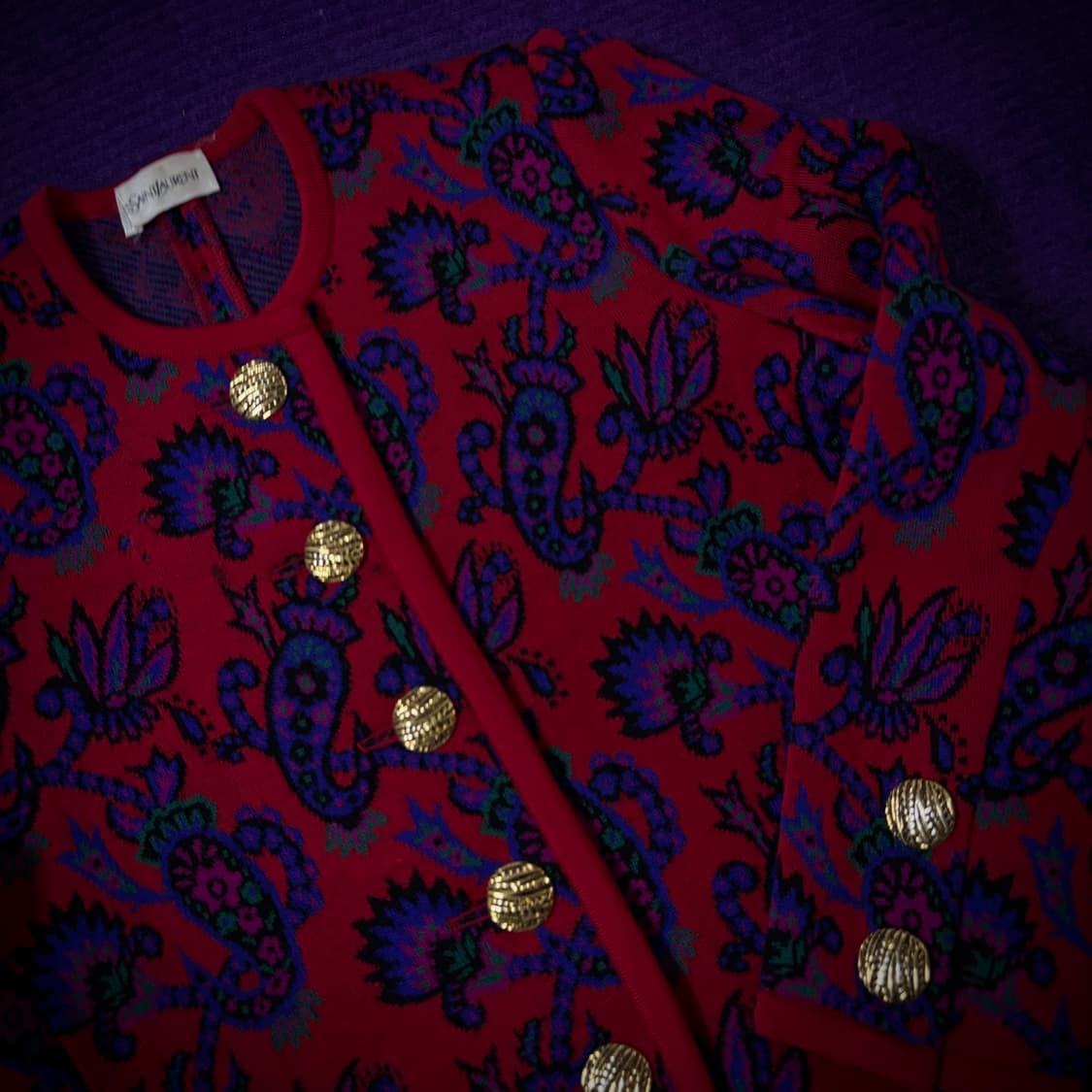 80s–90s YSL 입생로랑 Paisley Knit Jacket 상품이미지8