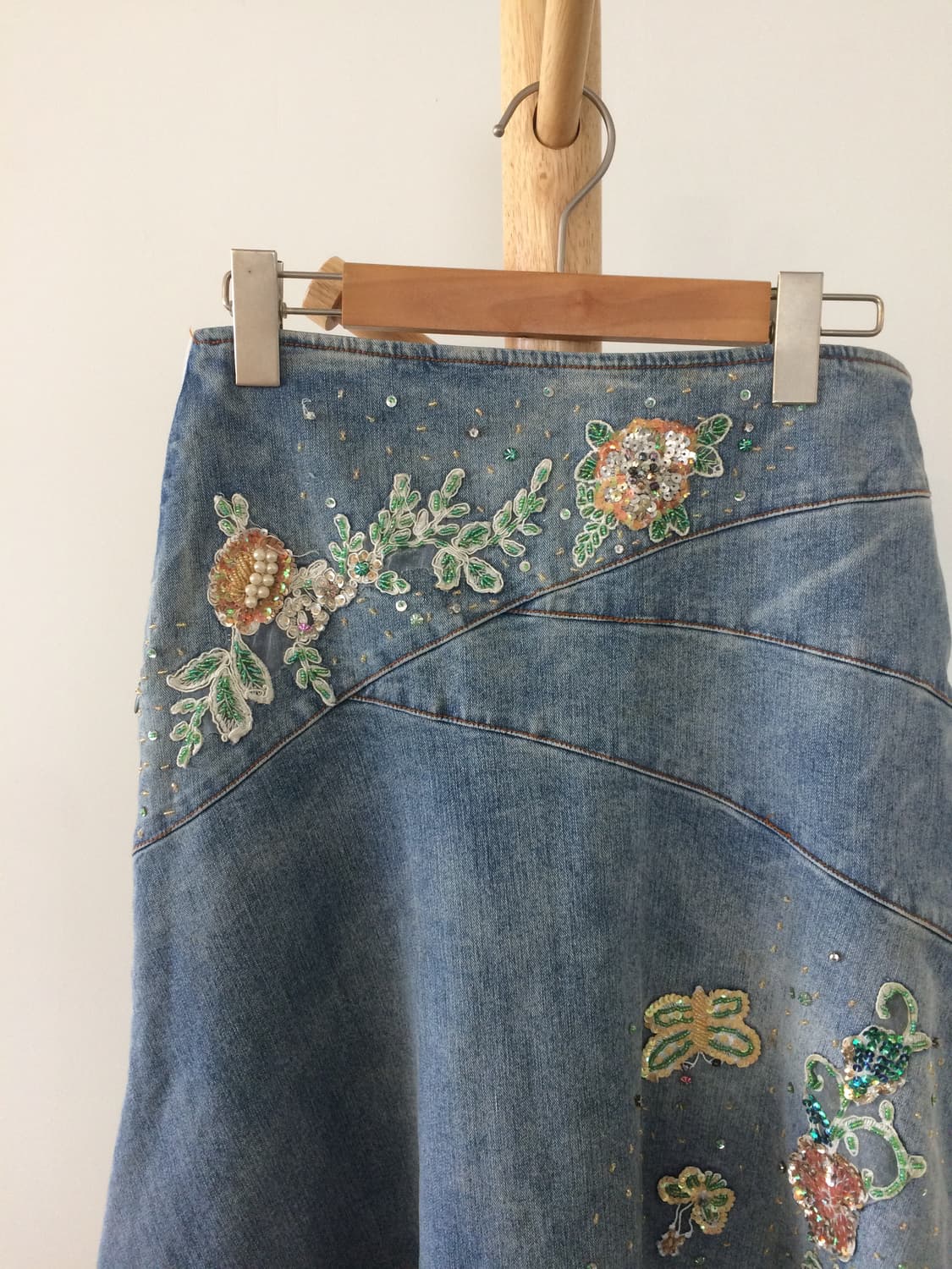 그런지 페어리 핀터레스트 스팽글 데님 스커트 상품이미지4