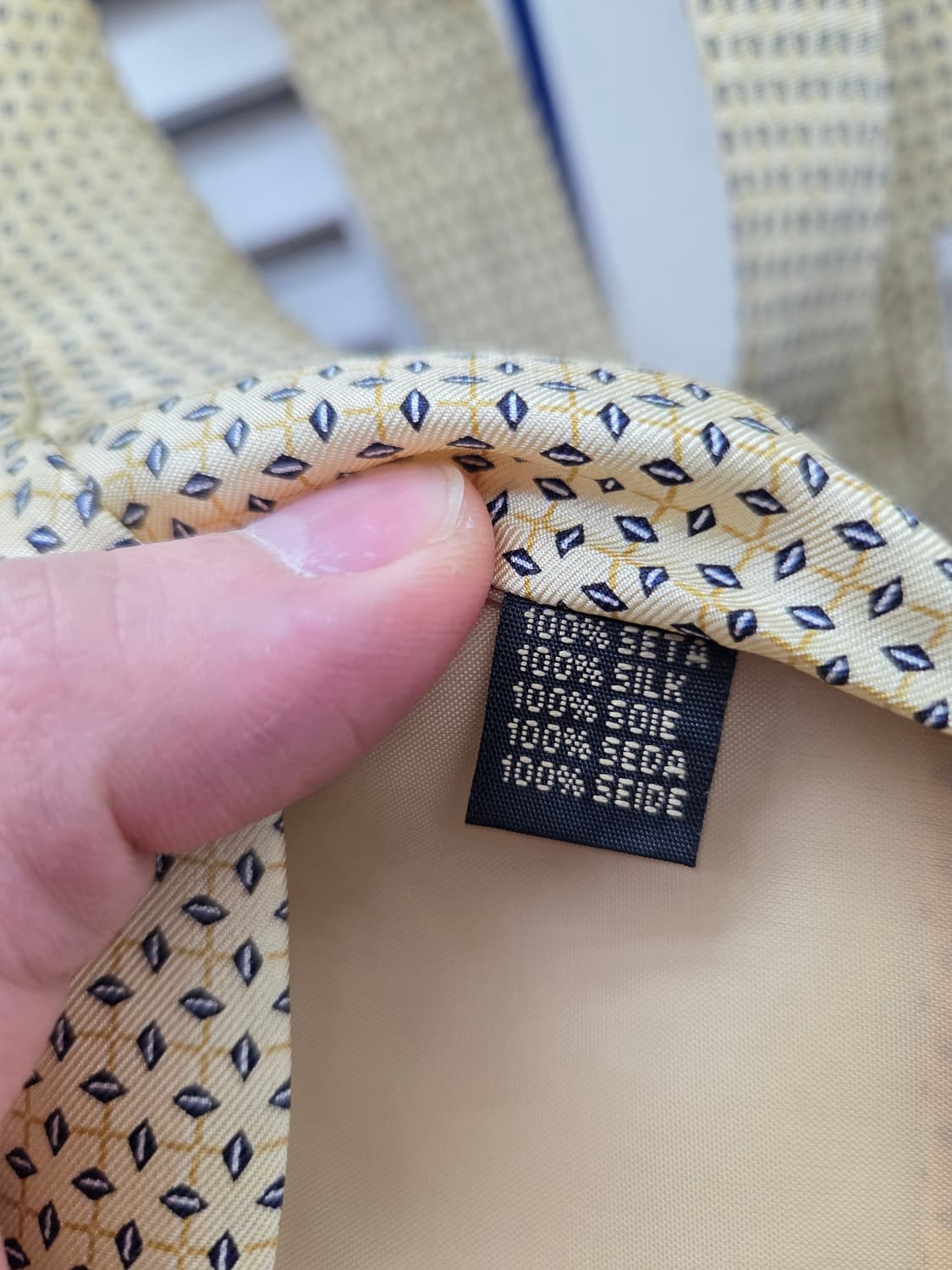 에르메스 옐로 패턴 실크 타이 상품이미지5