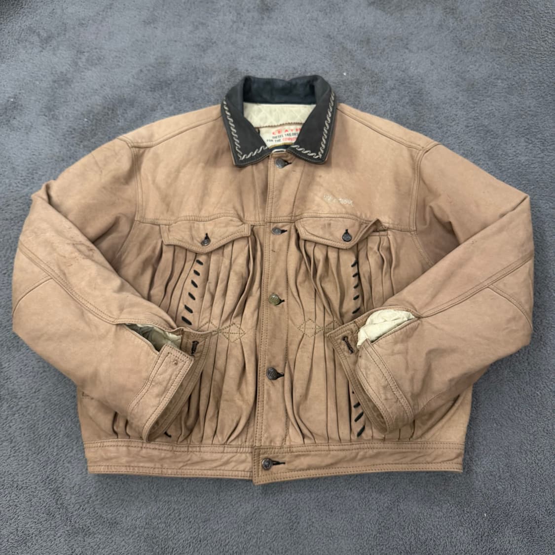 [ 정품/L ] 디젤 스웨이드 레더 가죽 웨스턴 자켓 상품이미지2