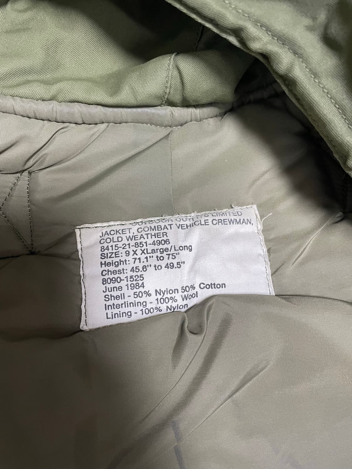 레어)90s 캐나다군 탱커자켓 상품이미지2