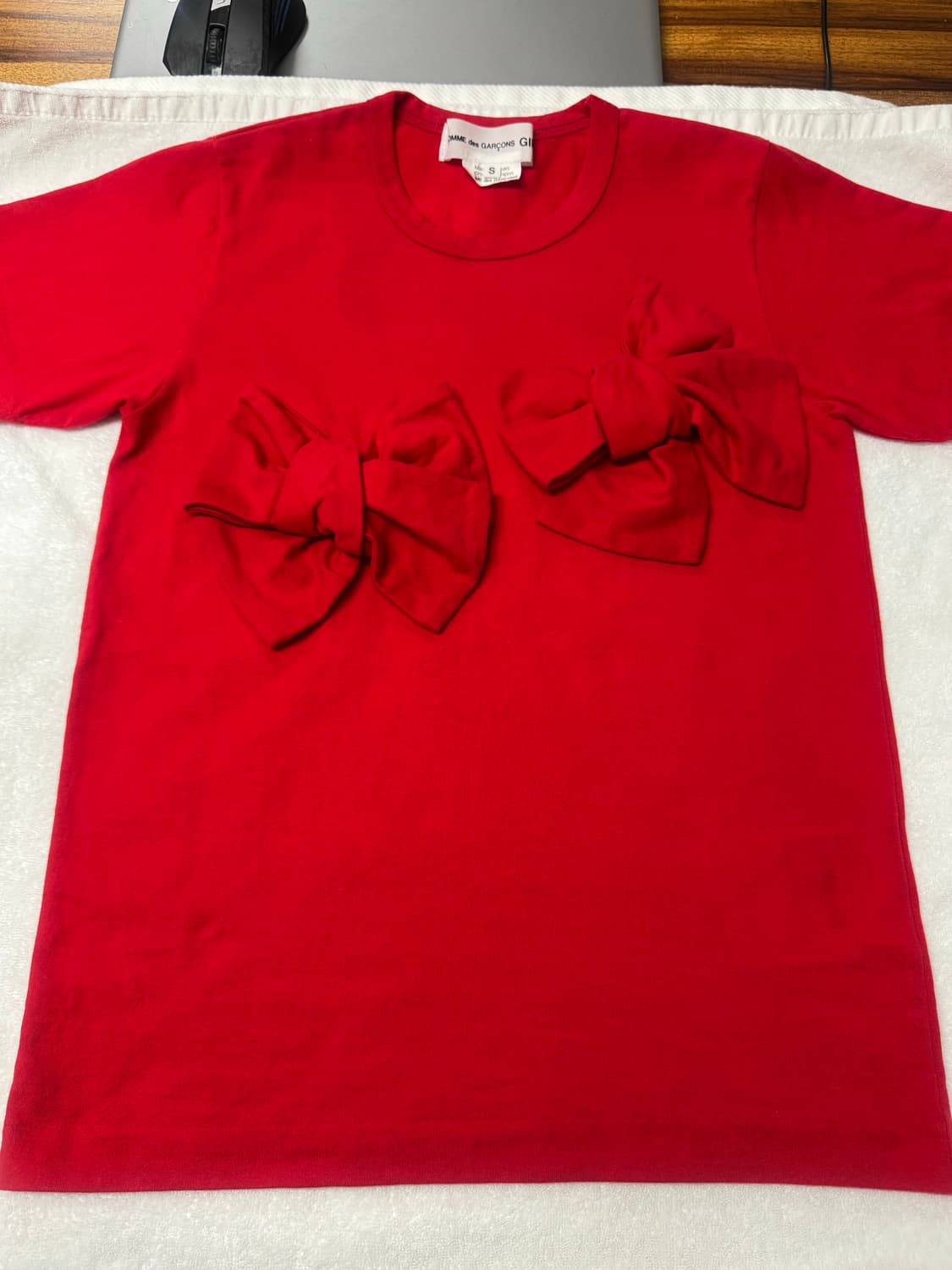 꼼데가르송걸 리본 반팔 티셔츠(택o) 상품이미지1