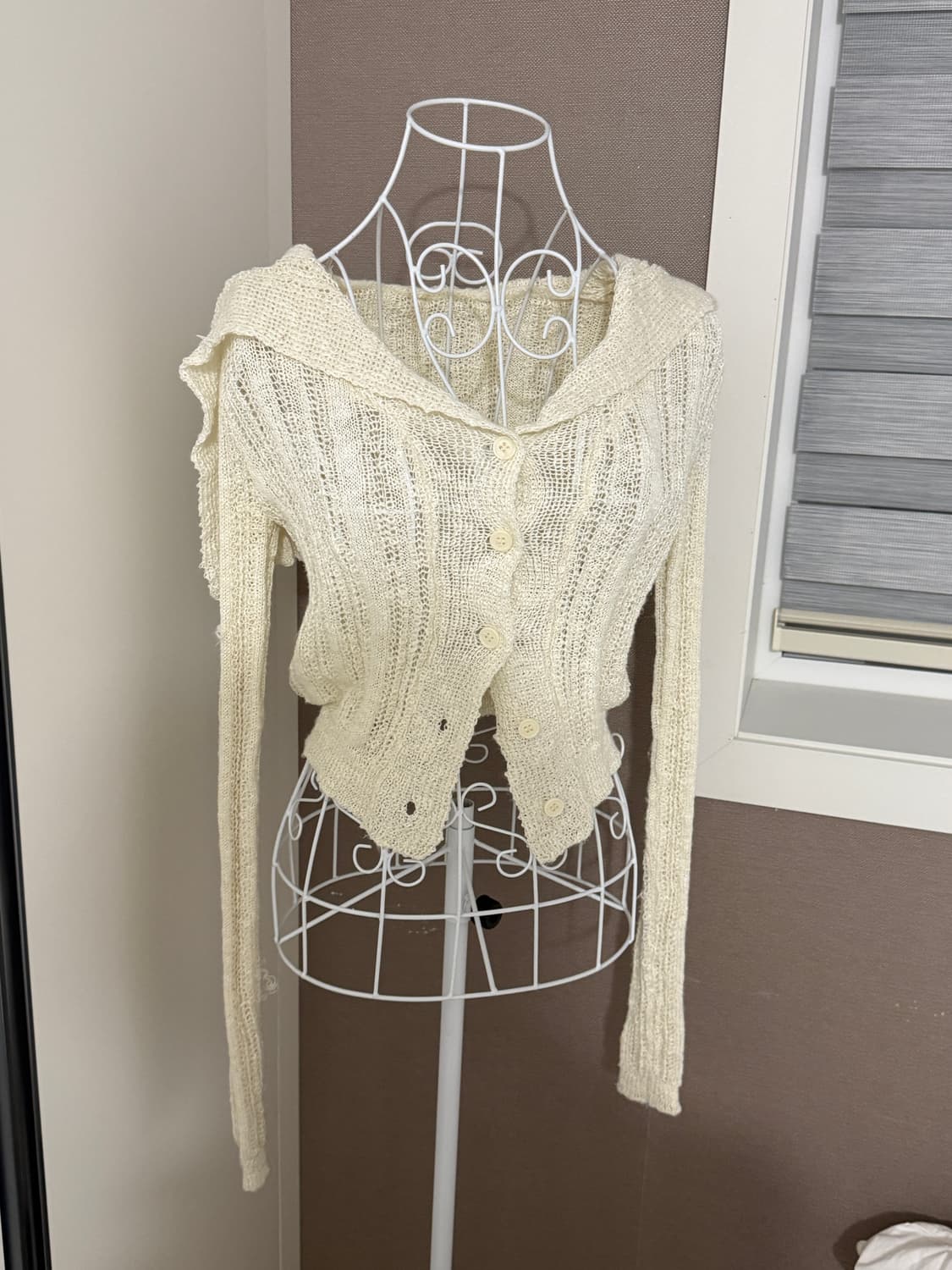 세라 아이보리 니트 가디건 상품이미지1